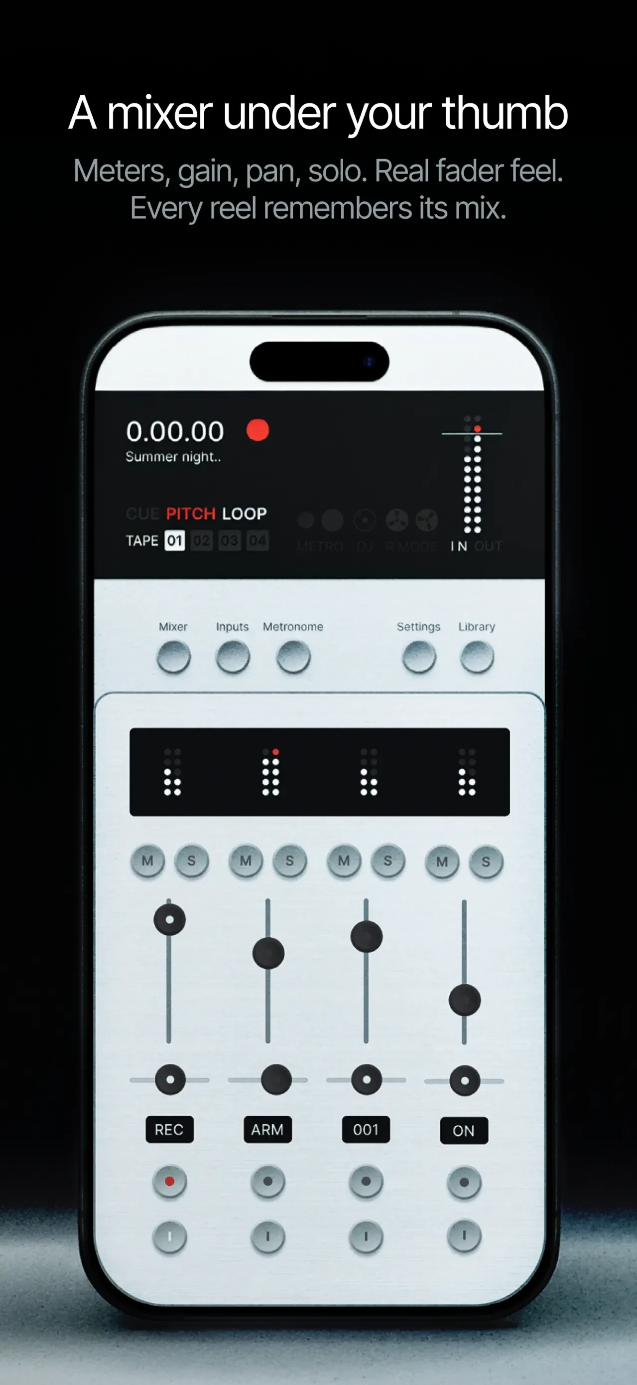 Reel: 4-Track Recorder app store screenshot 5 — Music (iOS)