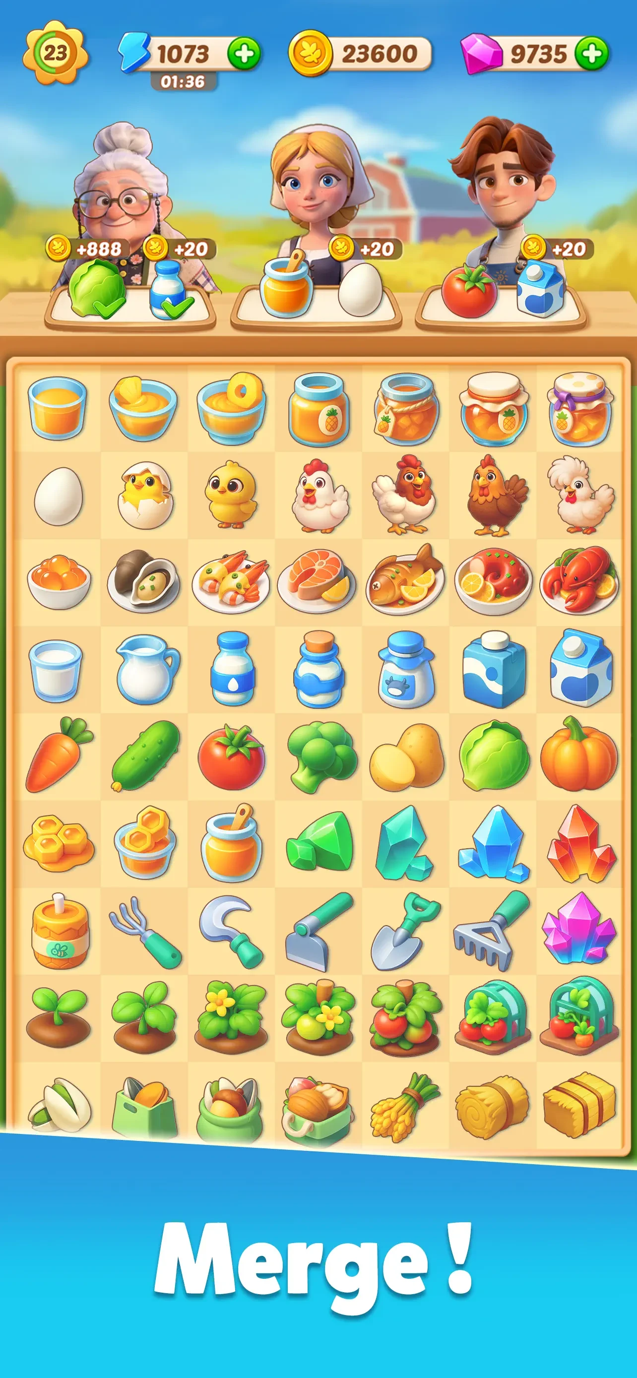 Family Farm Merge app store screenshot 3 — Games (iOS)