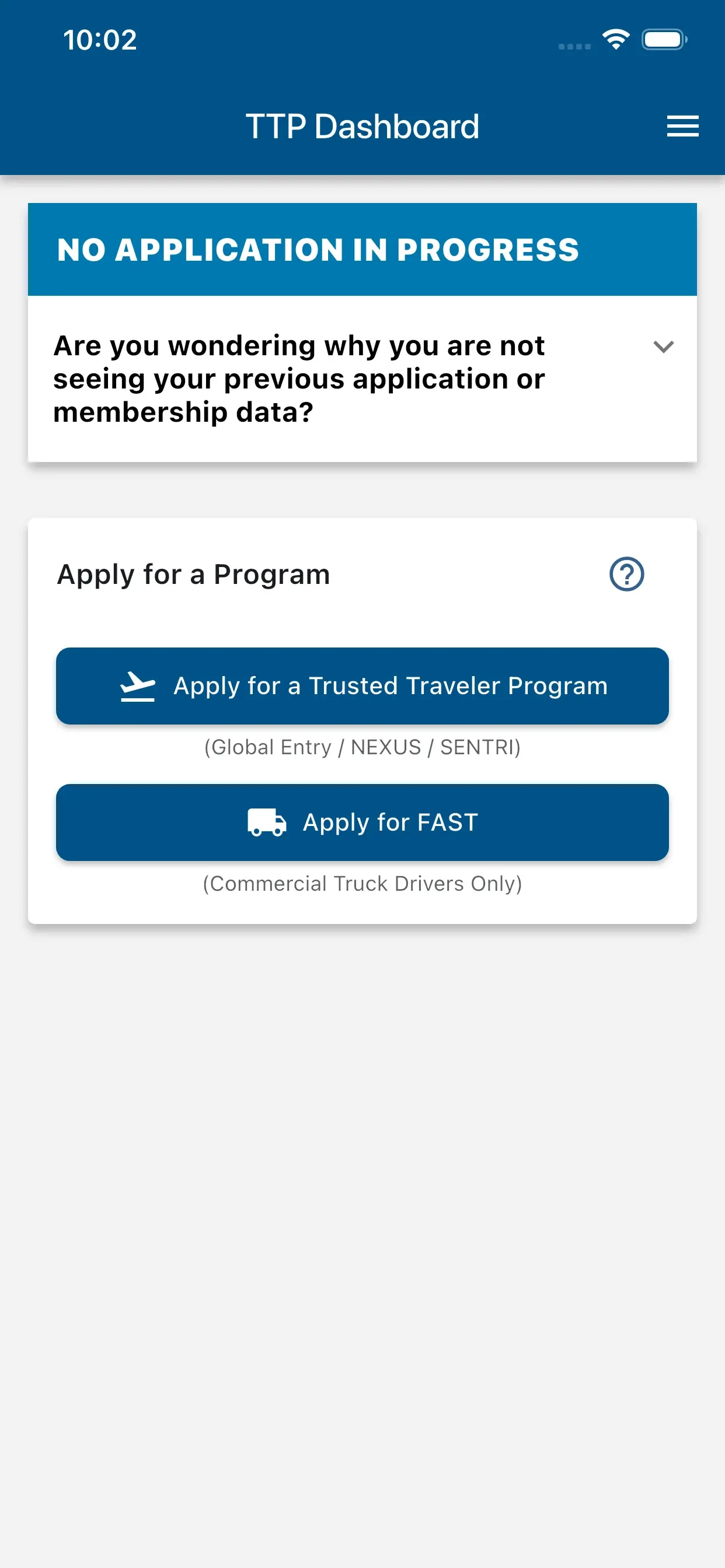 DHS Trusted Traveler app store screenshot 3 — Unknown (iOS)