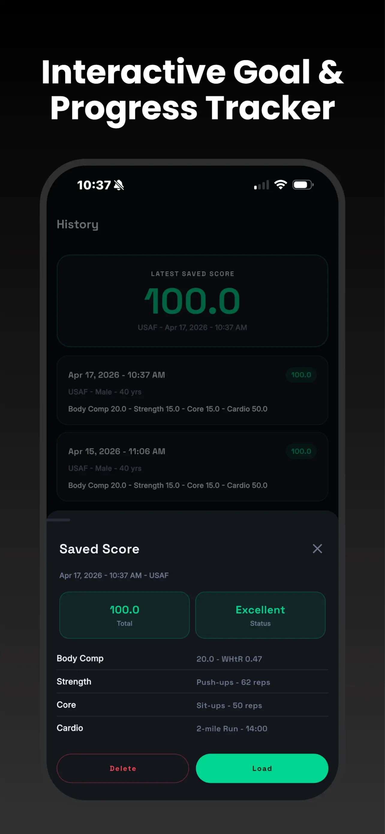 PFA HPA Calculator - Air Force app store screenshot 2 — Health & Fitness (iOS)