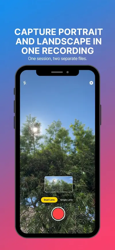 DualShot Recorder app store screenshot 1 — Photo & Video (iOS)