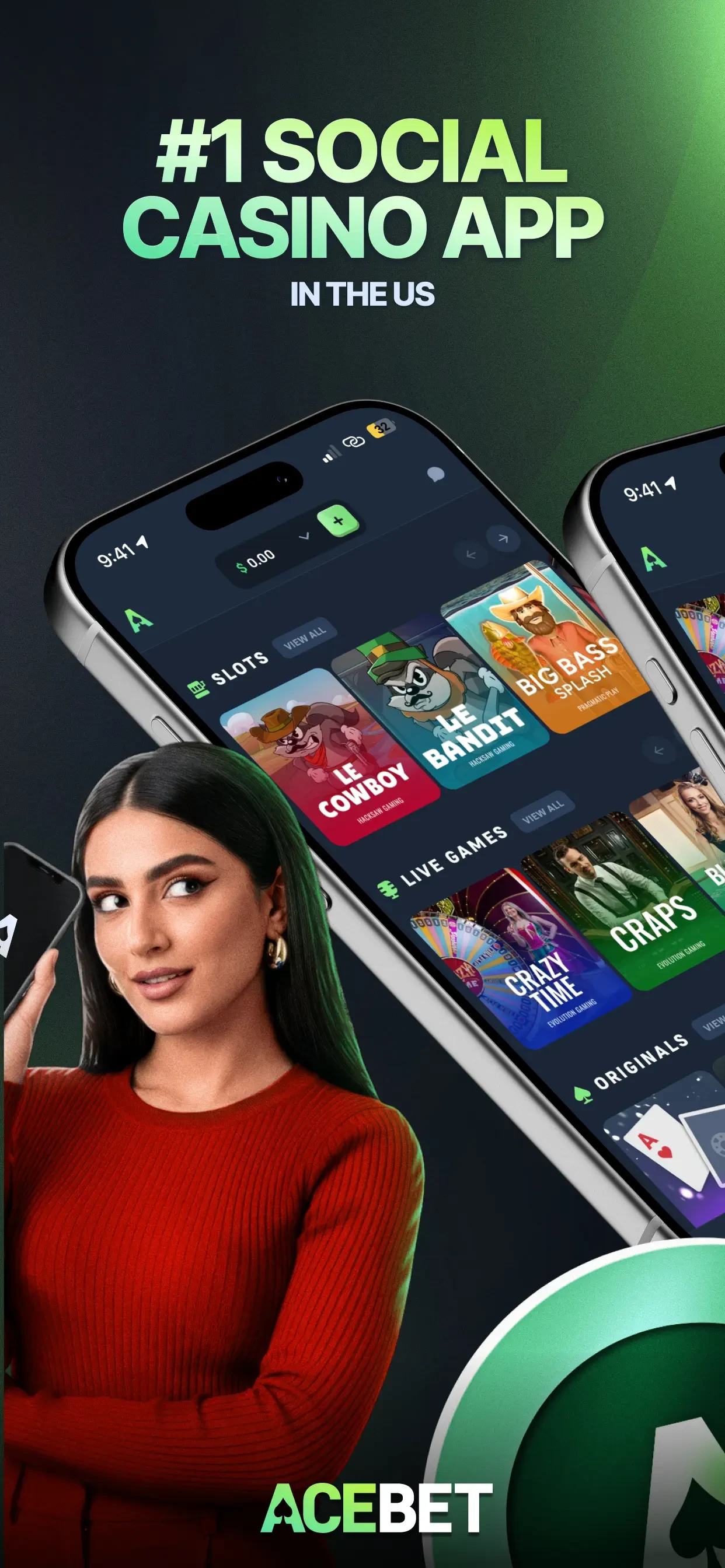 Acebet Social Casino & Slots app store screenshot 4 — Games (iOS)