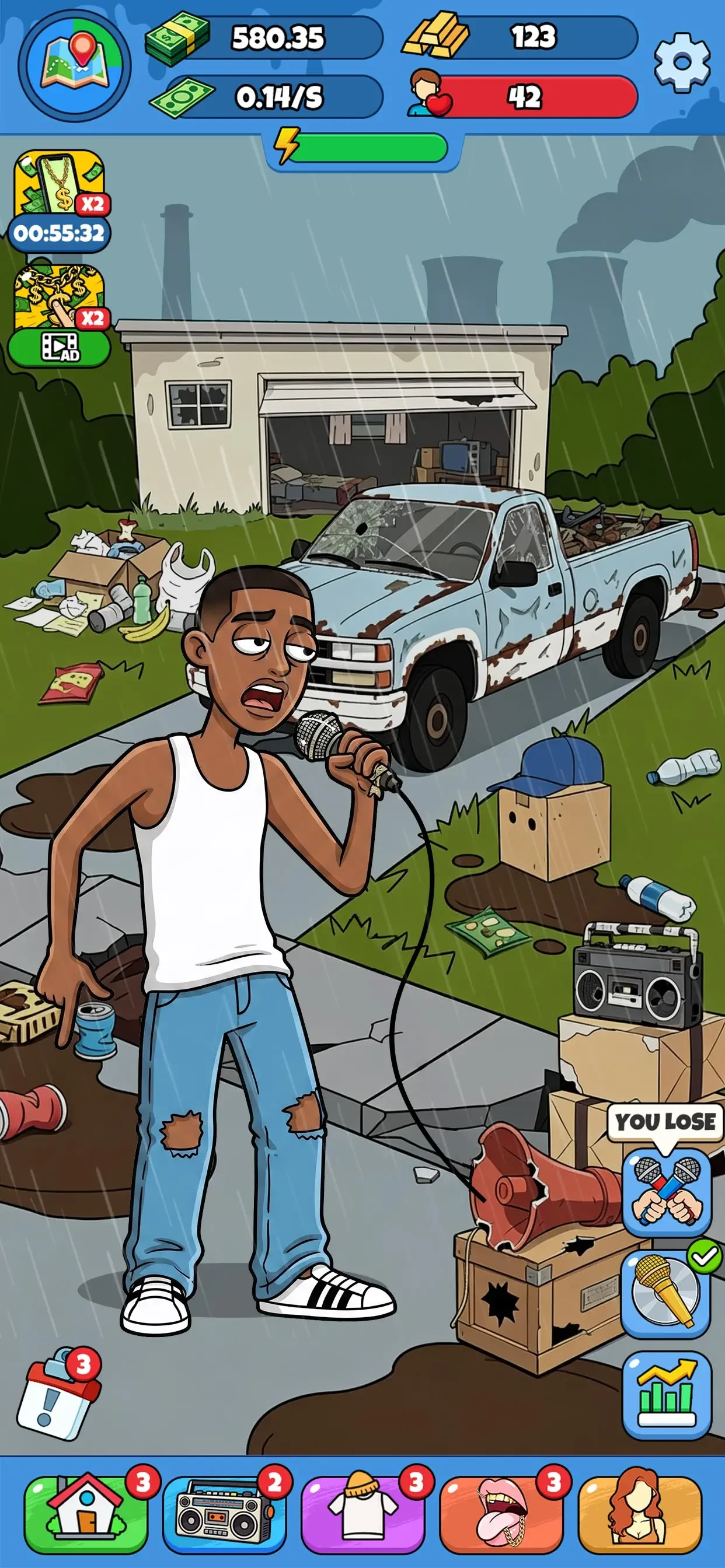 Rap Star:Idle Clicker app store screenshot 1 — Games (iOS)