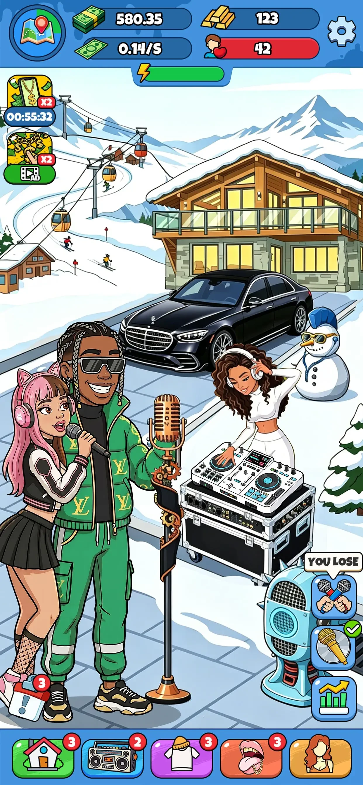 Rap Star:Idle Clicker app store screenshot 3 — Games (iOS)