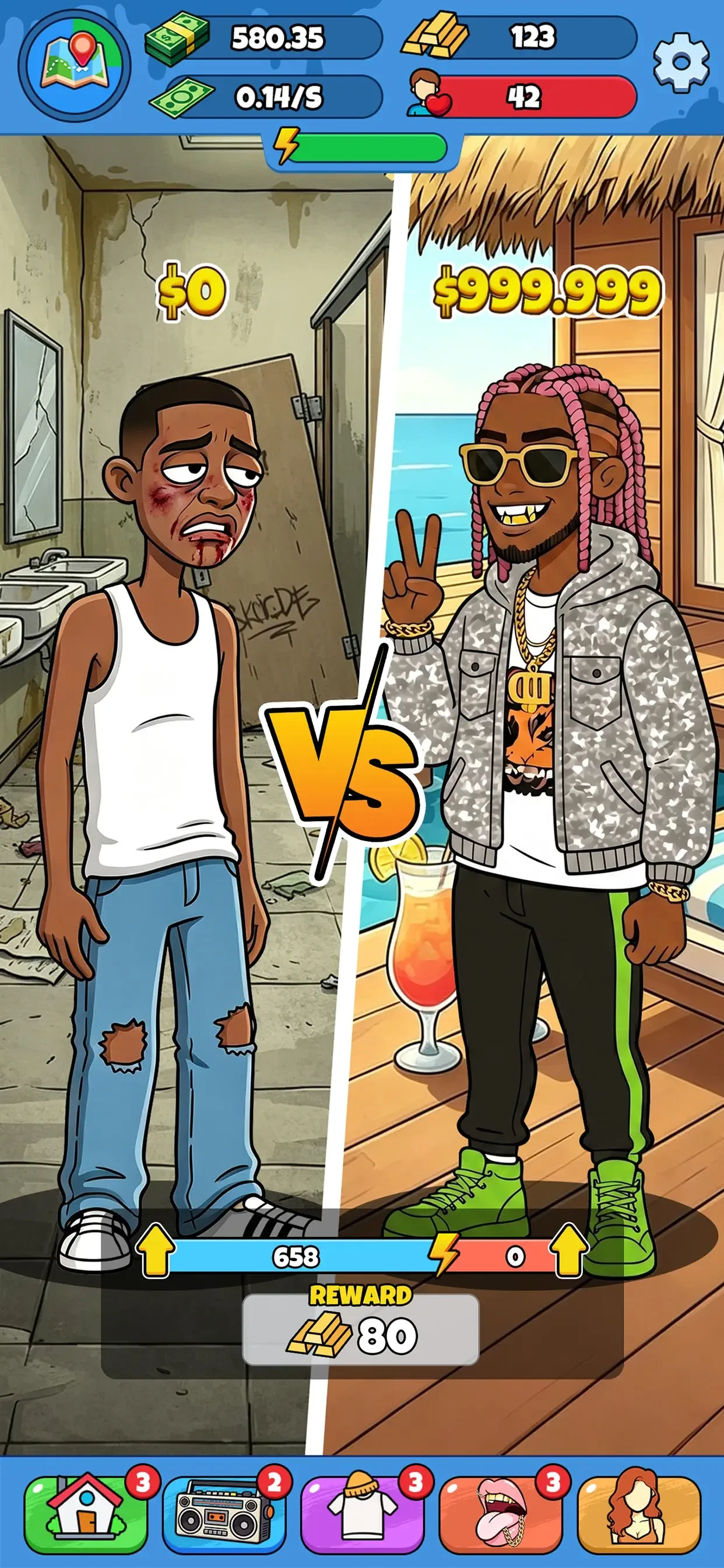 Rap Star:Idle Clicker app store screenshot 5 — Games (iOS)