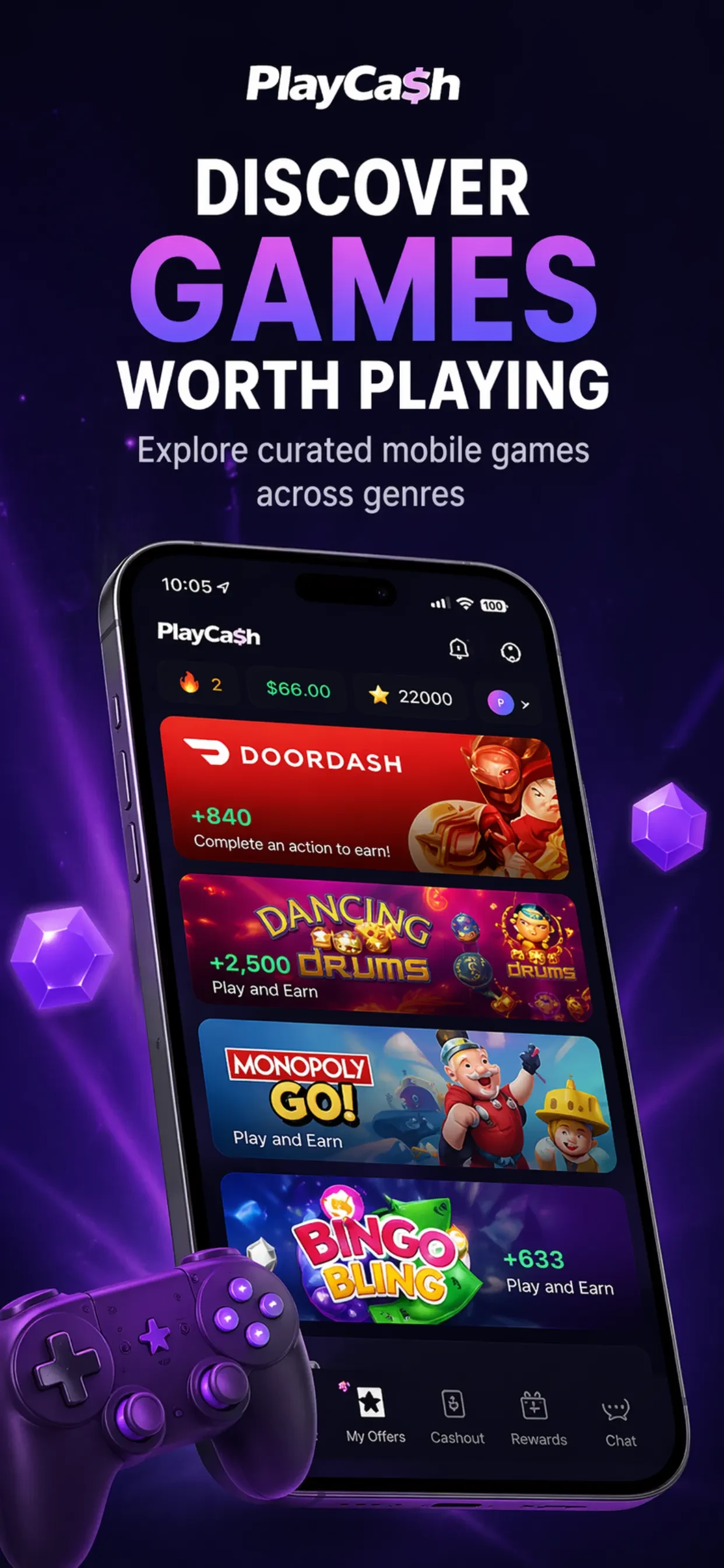 PlayCash Rewards app store screenshot 1 — Games (iOS)
