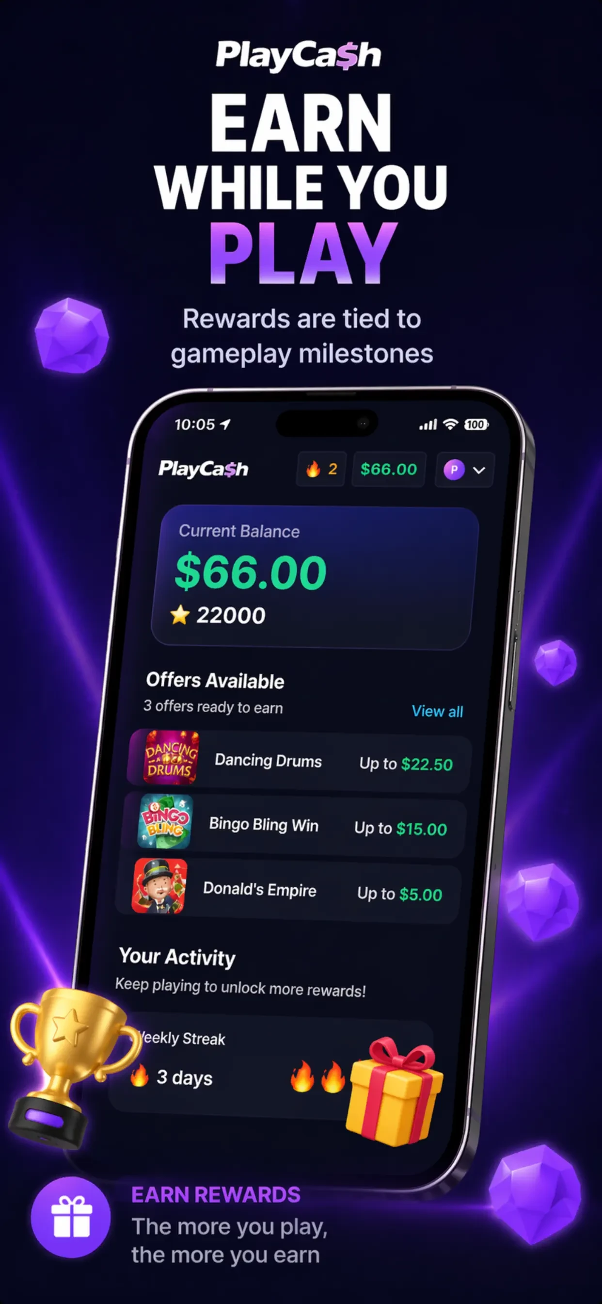 PlayCash Rewards app store screenshot 5 — Games (iOS)
