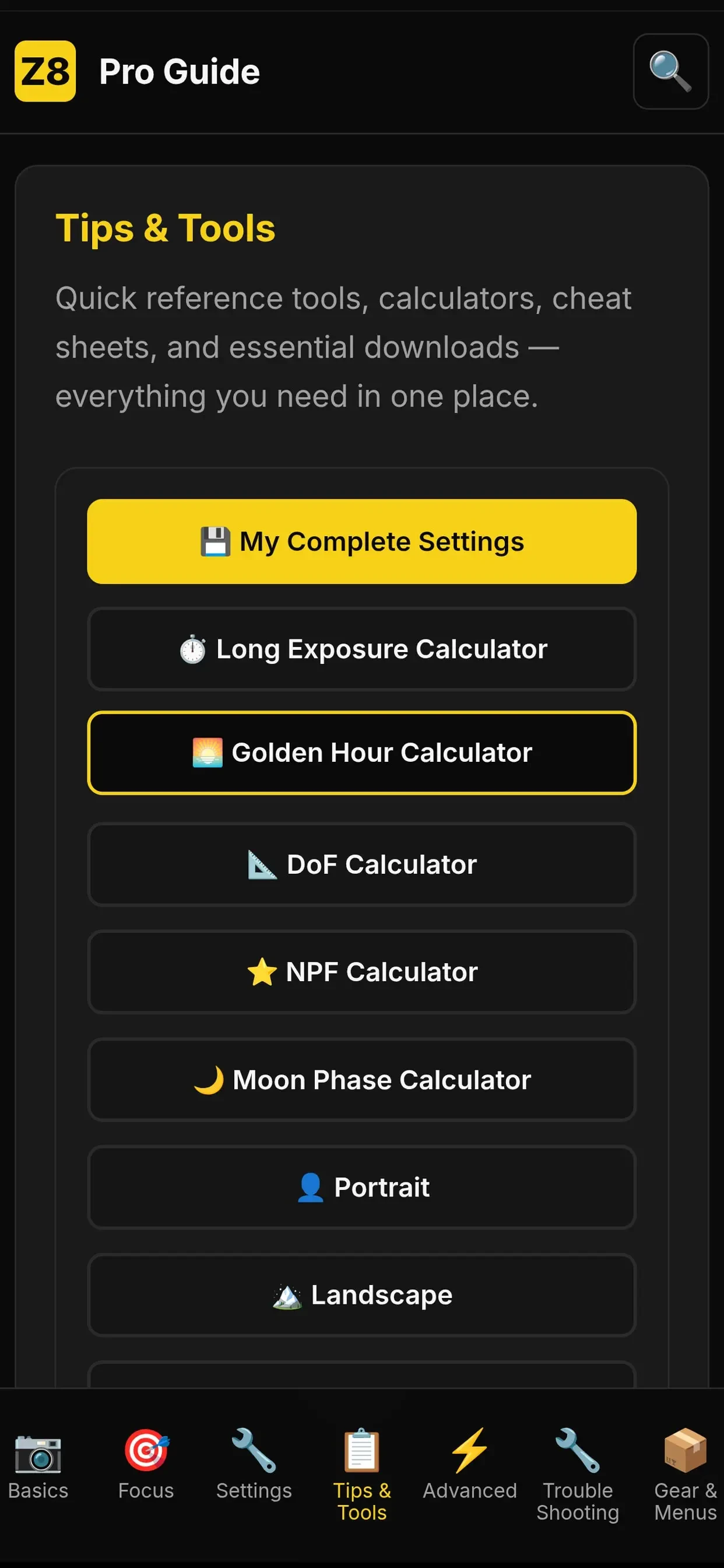 Unofficial Z8 Pro Guide app store screenshot 3 — Photo & Video (iOS)