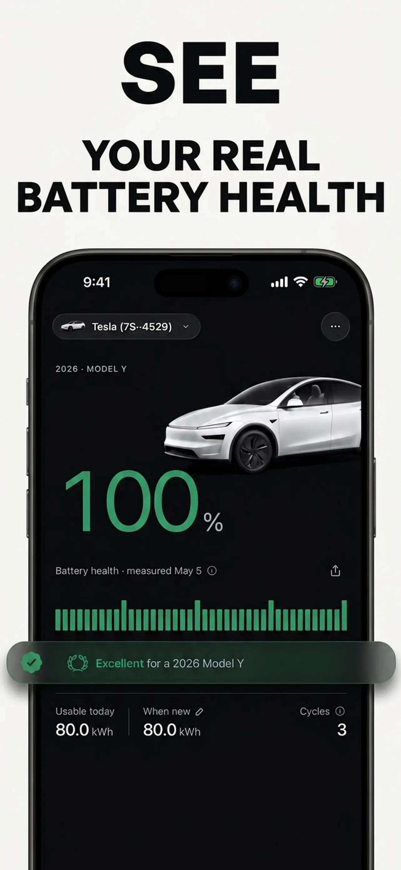 Battery Health - For Tesla app store screenshot 1 — Lifestyle (iOS)