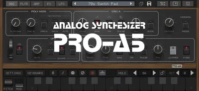 Pro-A5 Synth + AUv3 app store screenshot 1 — Music (iOS)