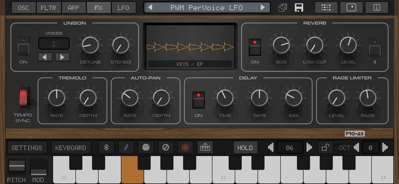 Pro-A5 Synth + AUv3 app store screenshot 3 — Music (iOS)