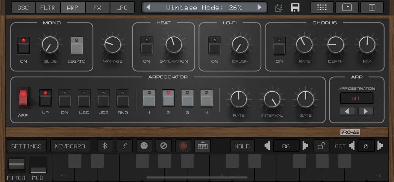 Pro-A5 Synth + AUv3 app store screenshot 5 — Music (iOS)