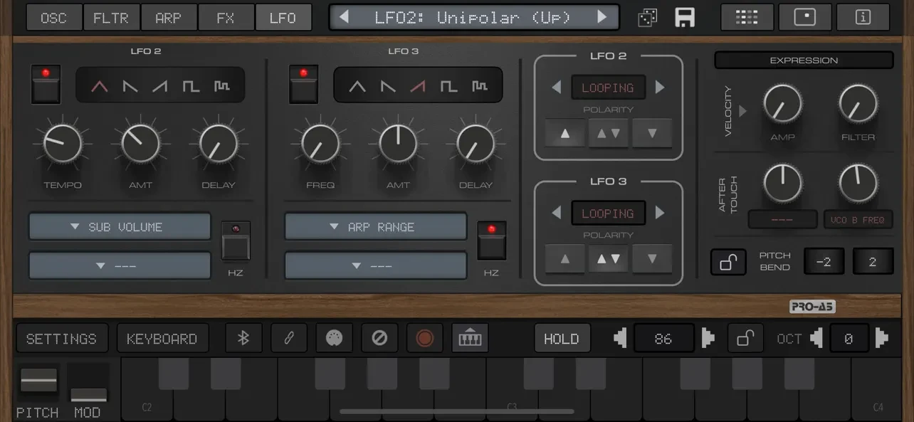 Pro-A5 Synth + AUv3 app store screenshot 9 — Music (iOS)