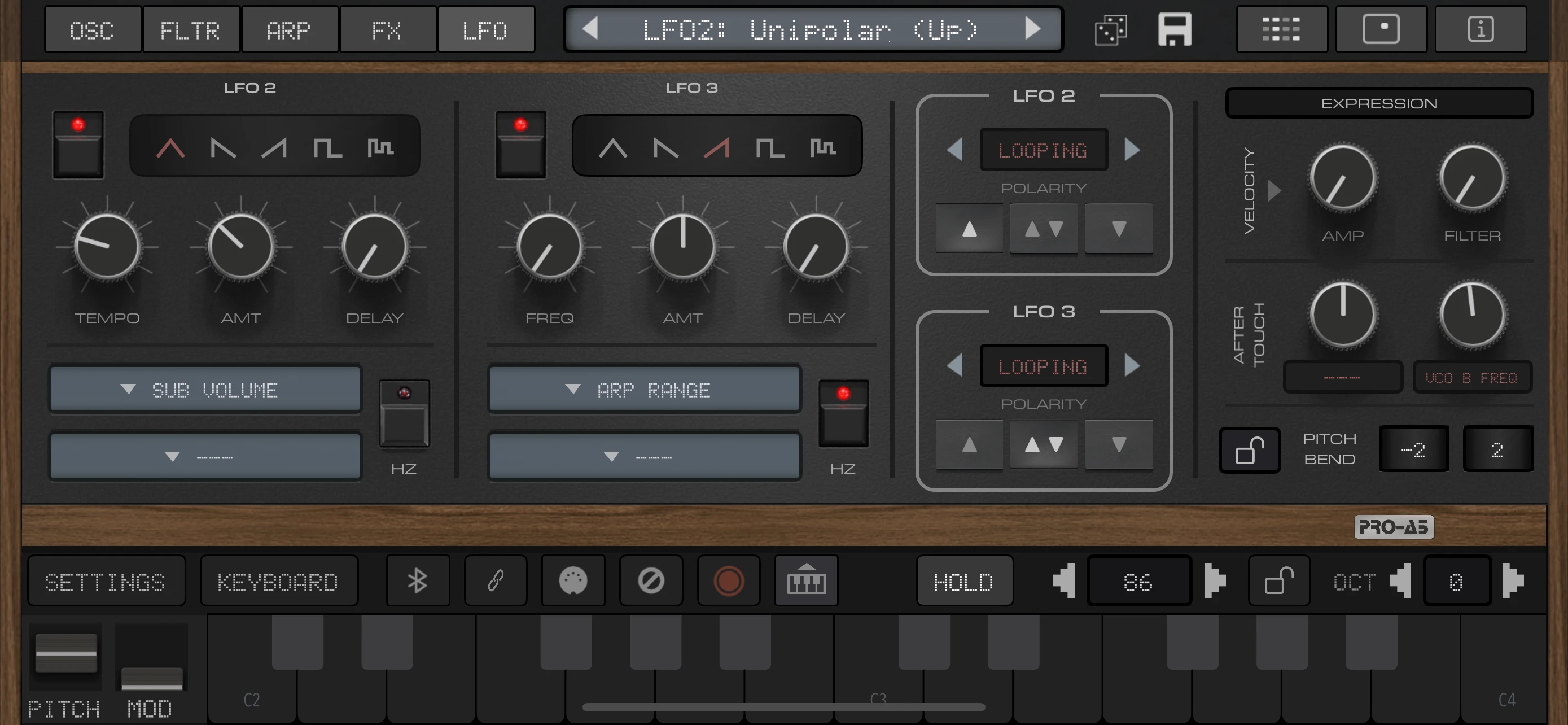 Pro-A5 Synth + AUv3 app store screenshot 10 — Music (iOS)