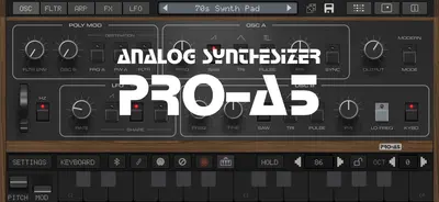 Pro-A5 Synth + AUv3 app store screenshot 1 — Music (iOS)