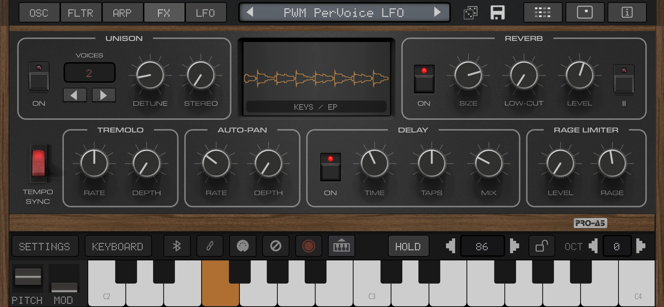 Pro-A5 Synth + AUv3 app store screenshot 4 — Music (iOS)