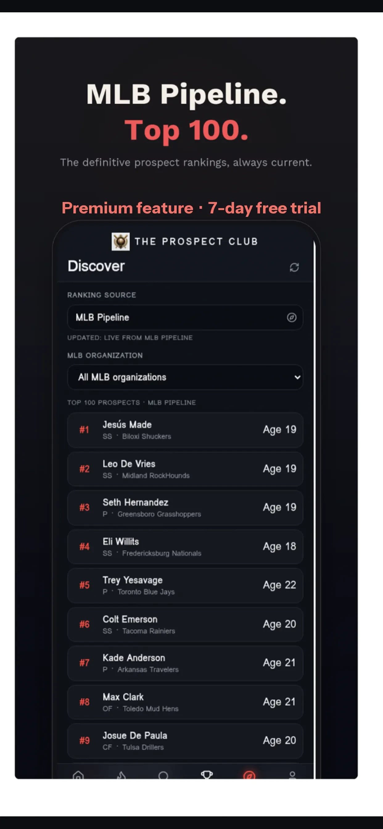 The Prospect Club app store screenshot 2 — Sports (iOS)