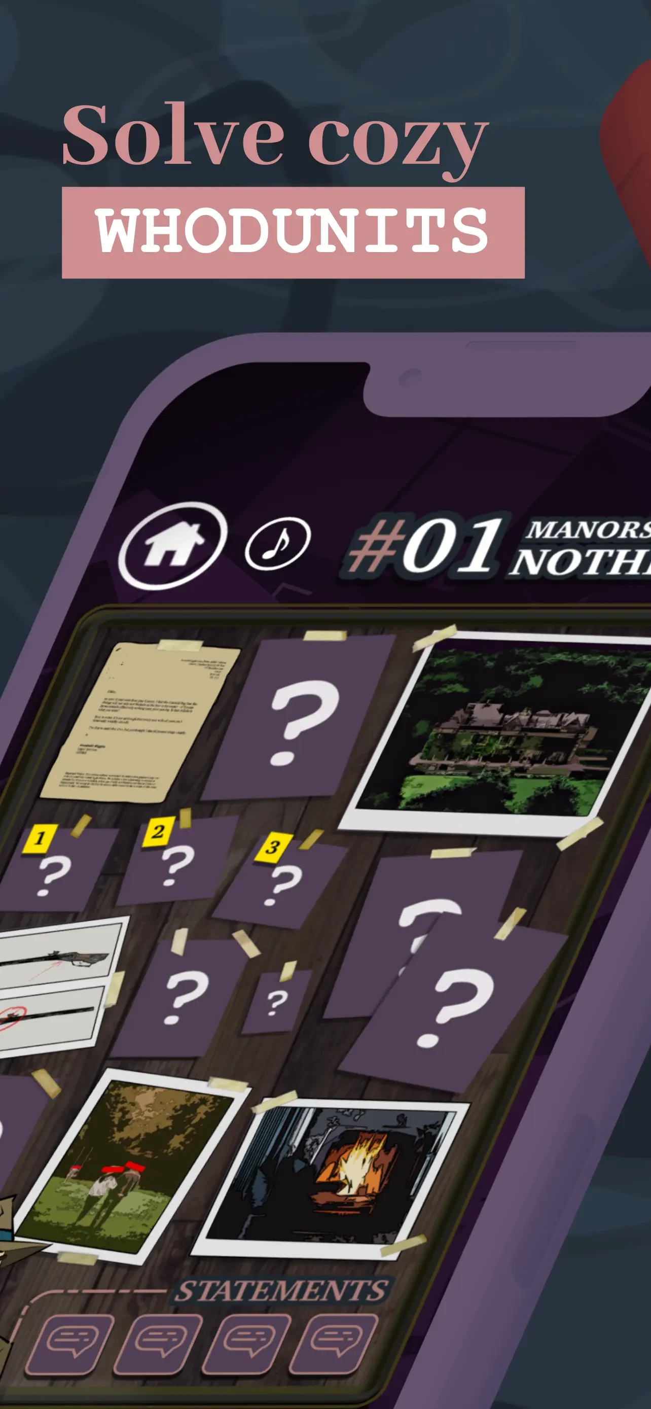 Mini Murder Mysteries app store screenshot 1 — Games (iOS)