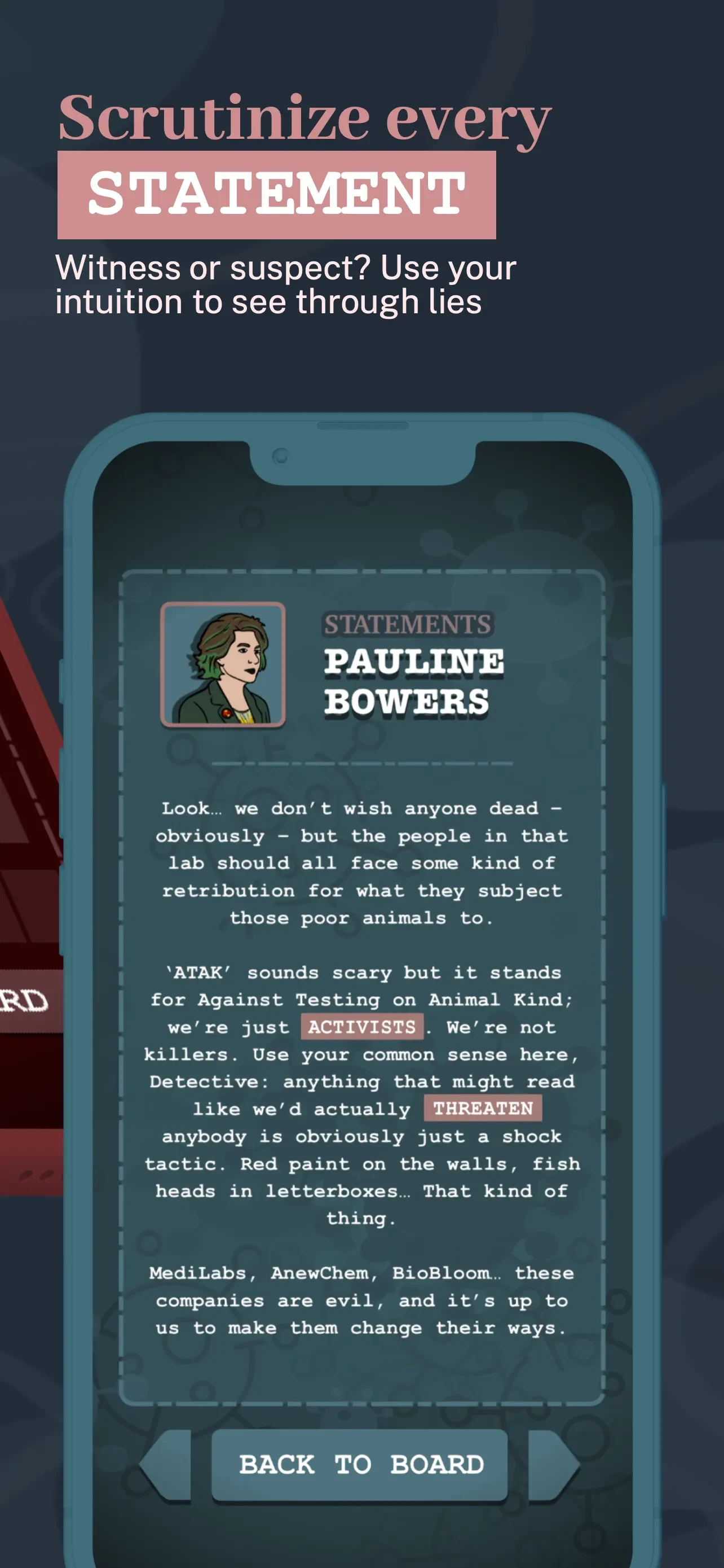 Mini Murder Mysteries app store screenshot 3 — Games (iOS)
