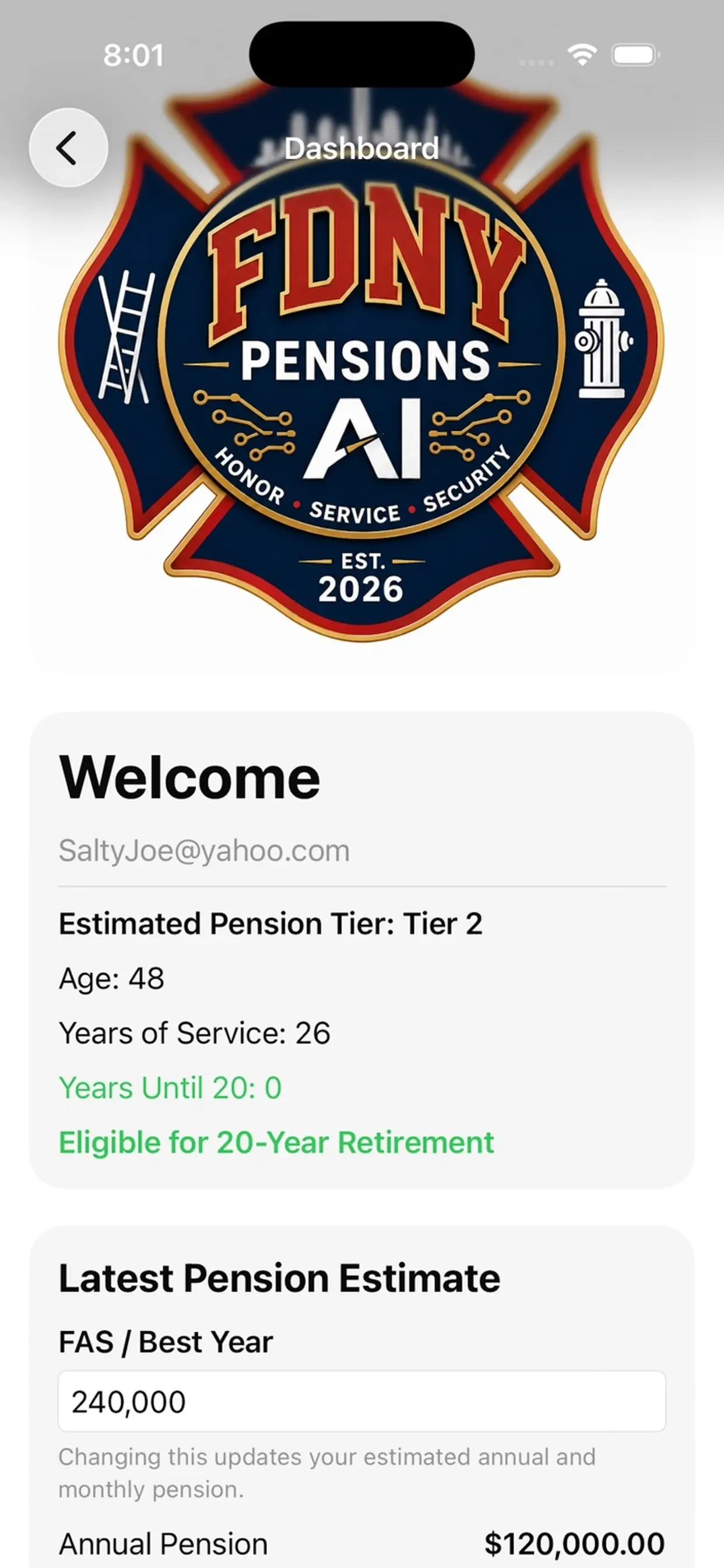 FDNY Retirement Planner app store screenshot 1 — Unknown (iOS)