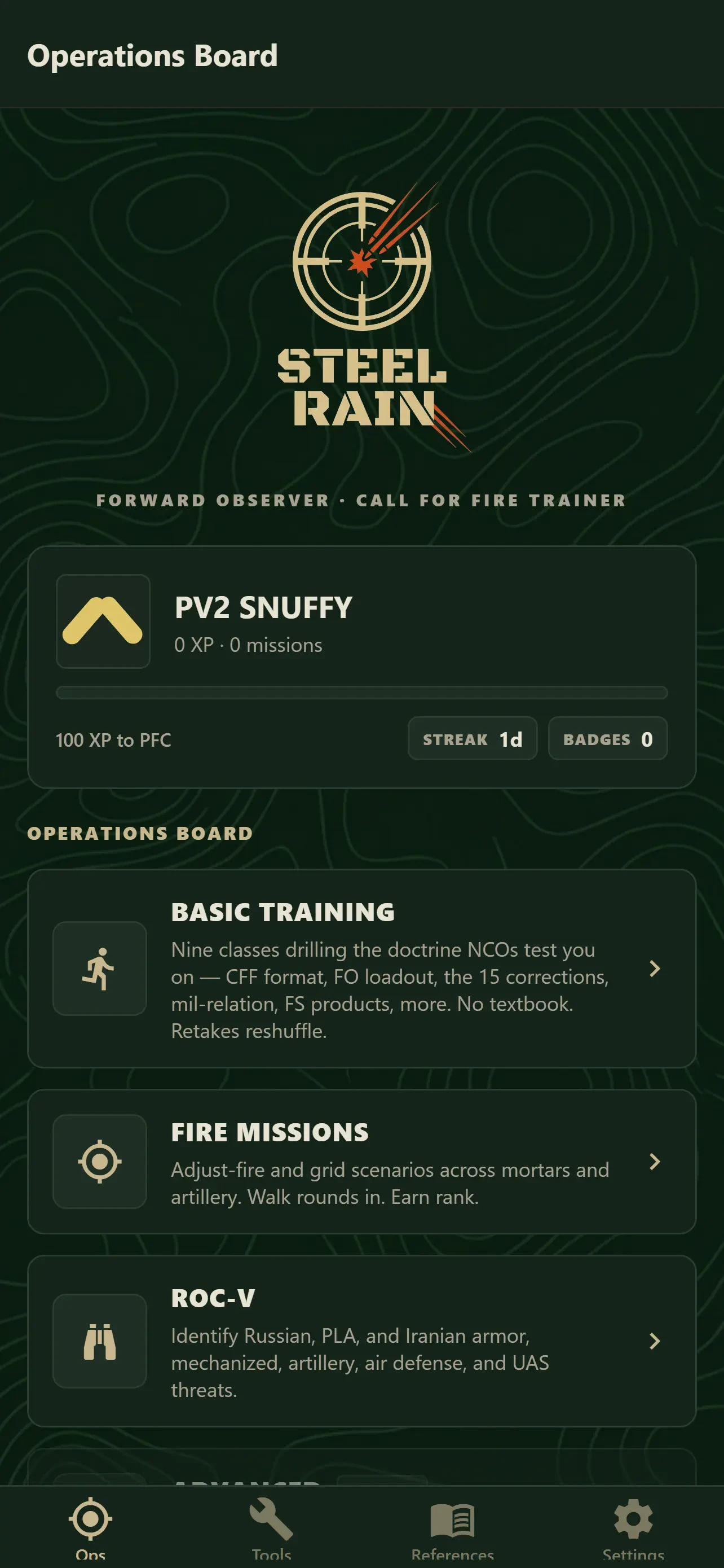 Steel Rain Call for Fire app store screenshot 4 — Education (iOS)