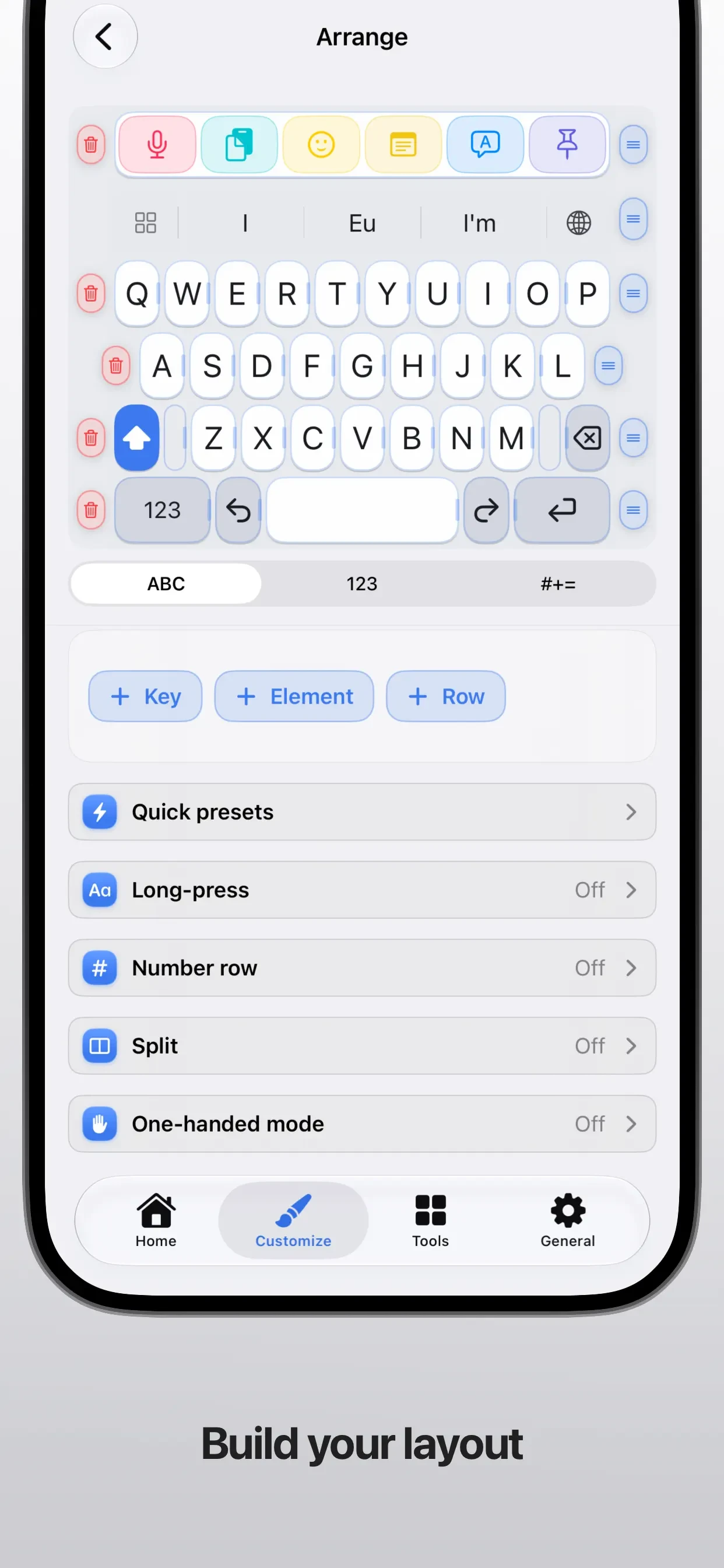 Clink: Custom Keyboards app store screenshot 3 — Utilities (iOS)