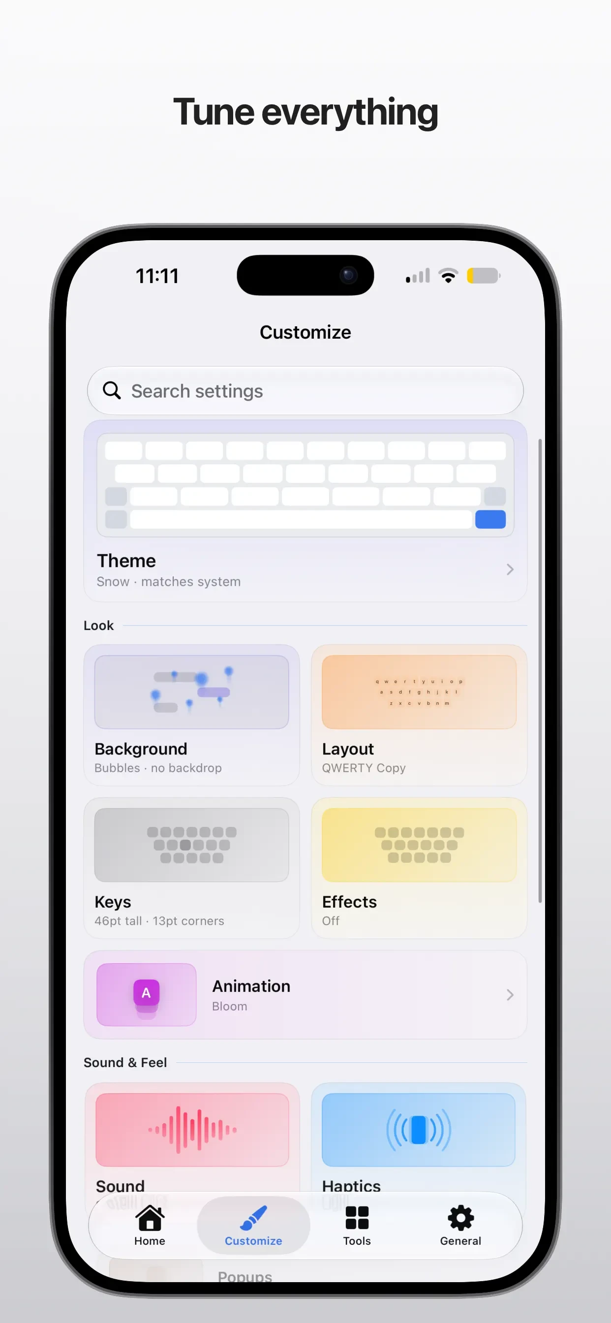 Clink: Custom Keyboards app store screenshot 4 — Utilities (iOS)
