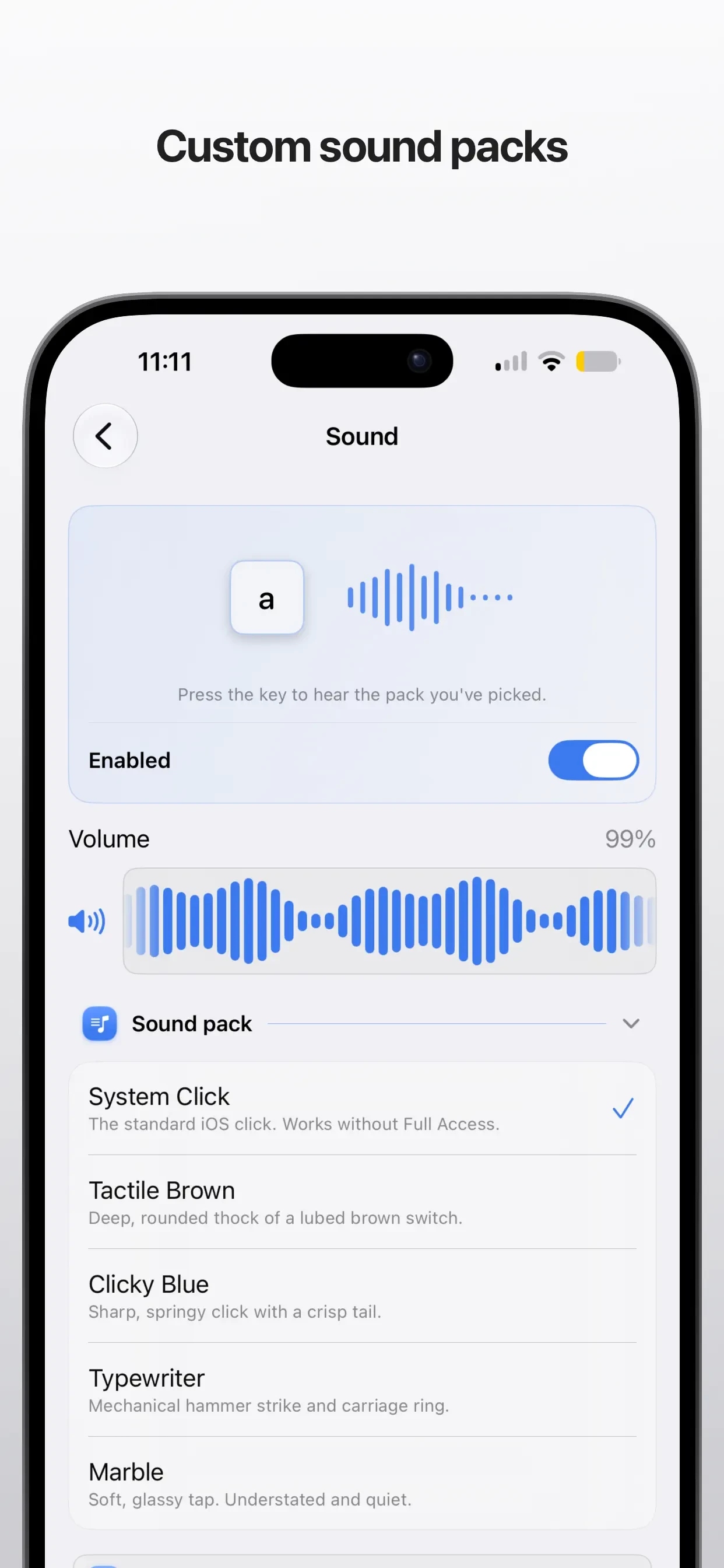 Clink: Custom Keyboards app store screenshot 6 — Utilities (iOS)