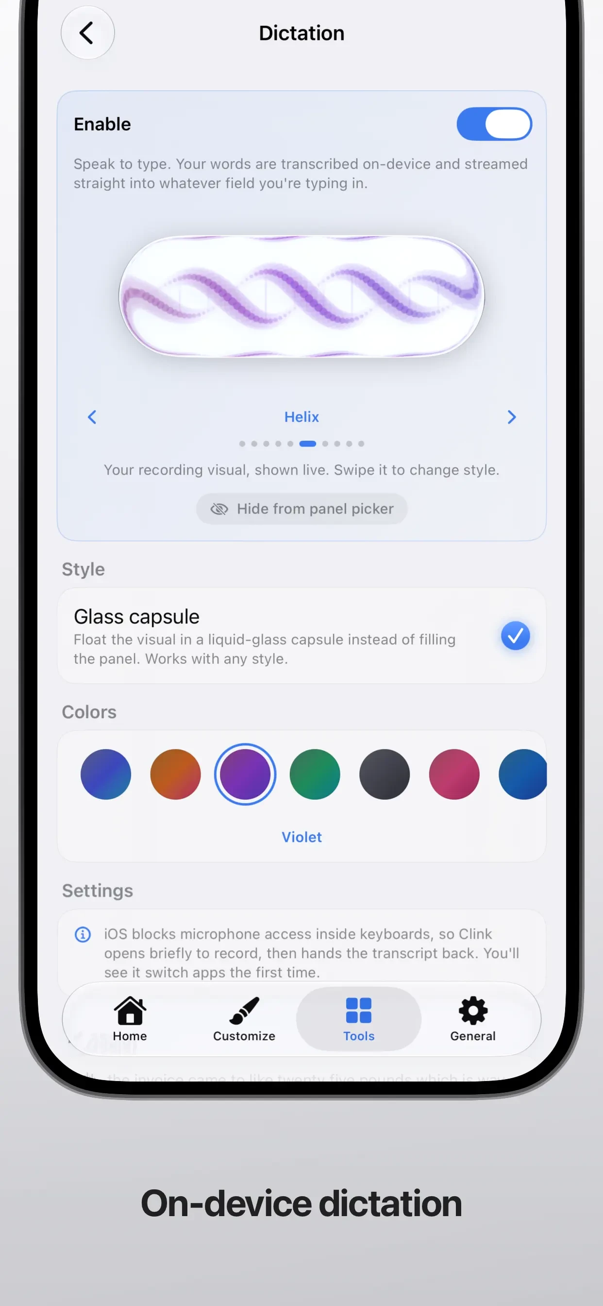 Clink: Custom Keyboards app store screenshot 7 — Utilities (iOS)