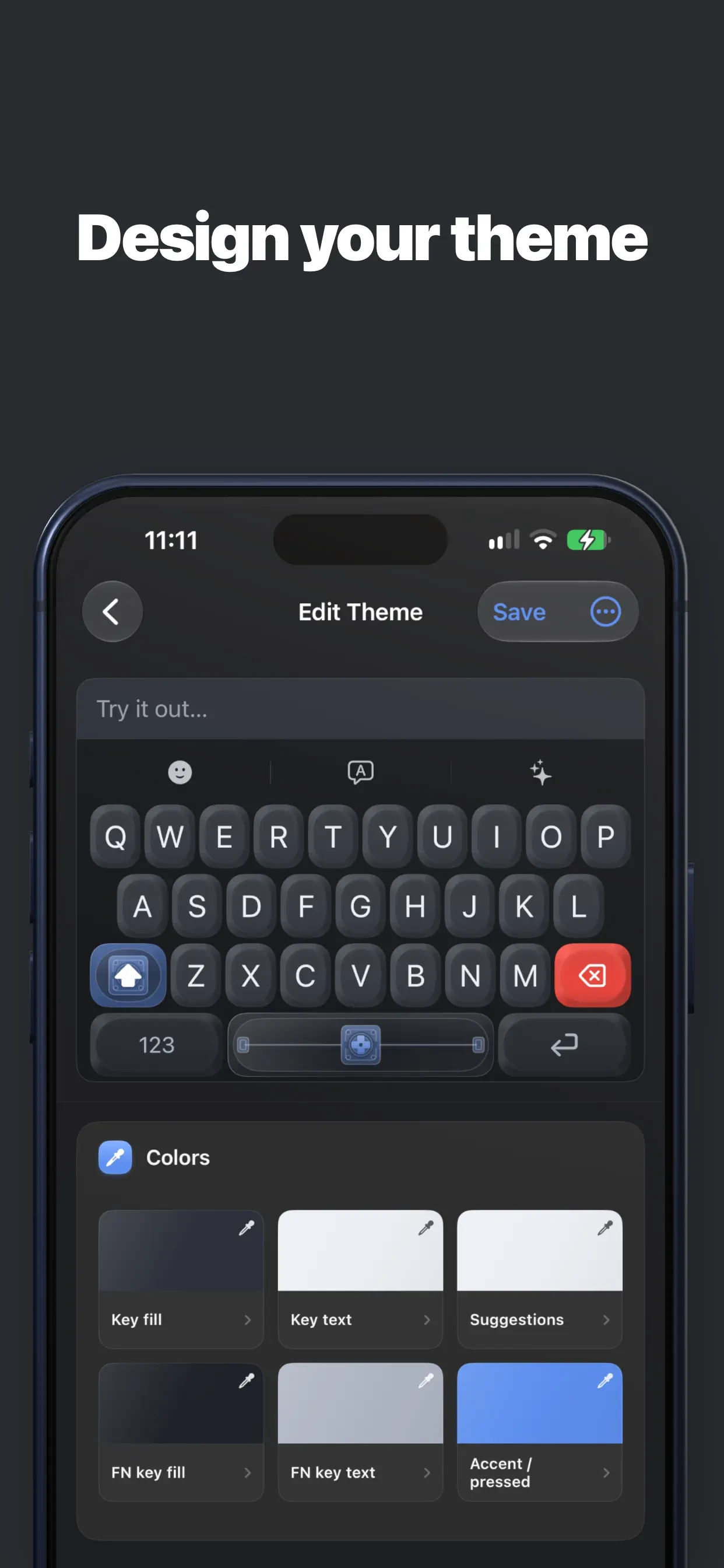 Clink: Custom Keyboards app store screenshot 3 — Utilities (iOS)