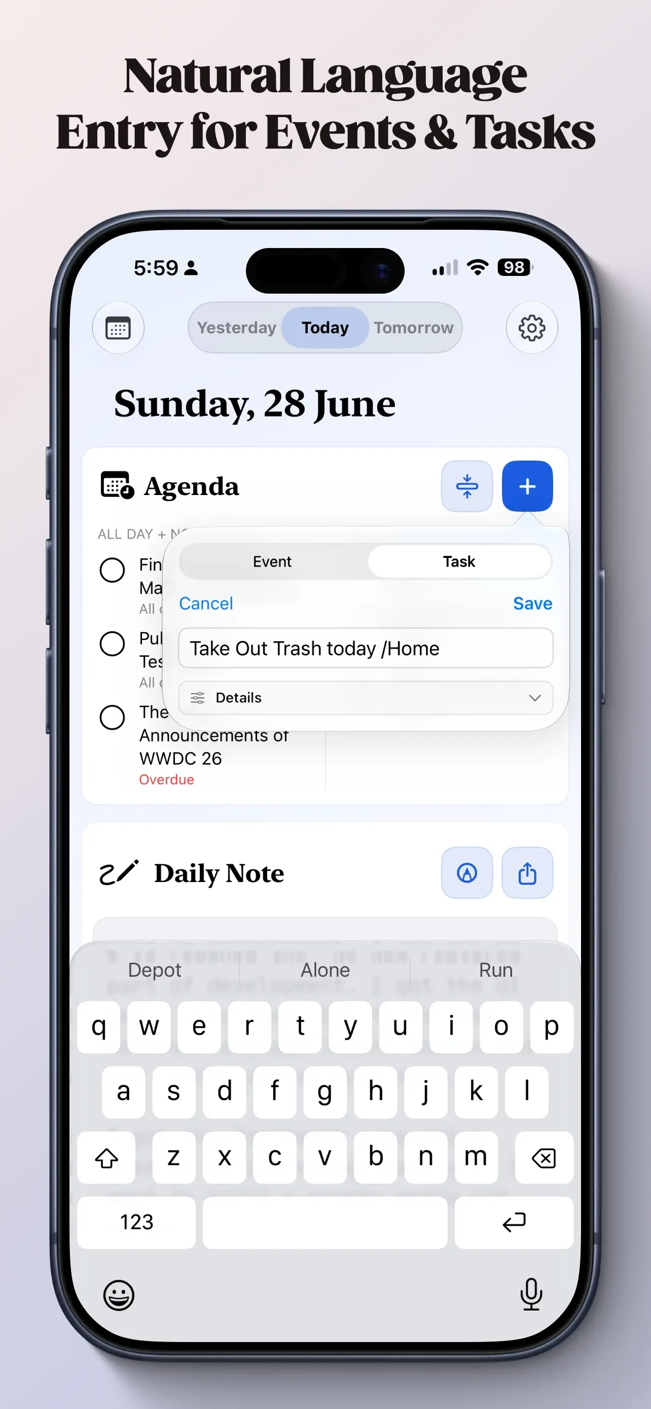 Parchment: Agenda & Daily Note app store screenshot 3 — Unknown (iOS)