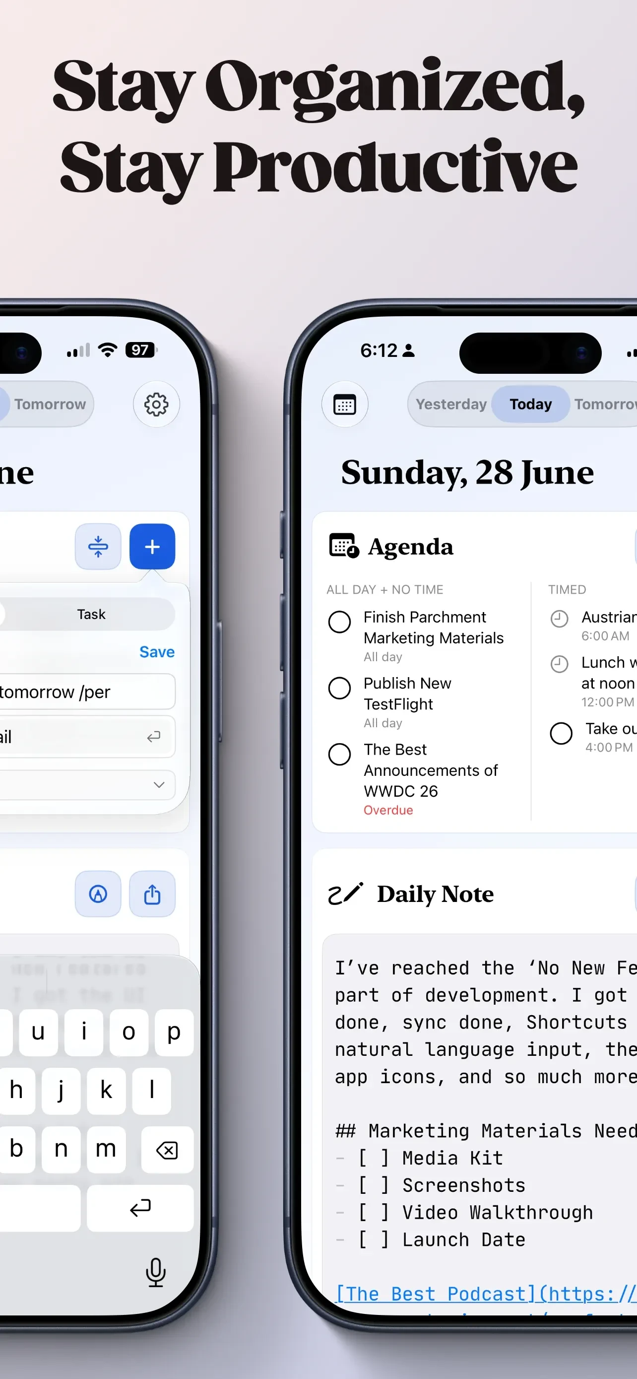 Parchment: Agenda & Daily Note app store screenshot 5 — Unknown (iOS)