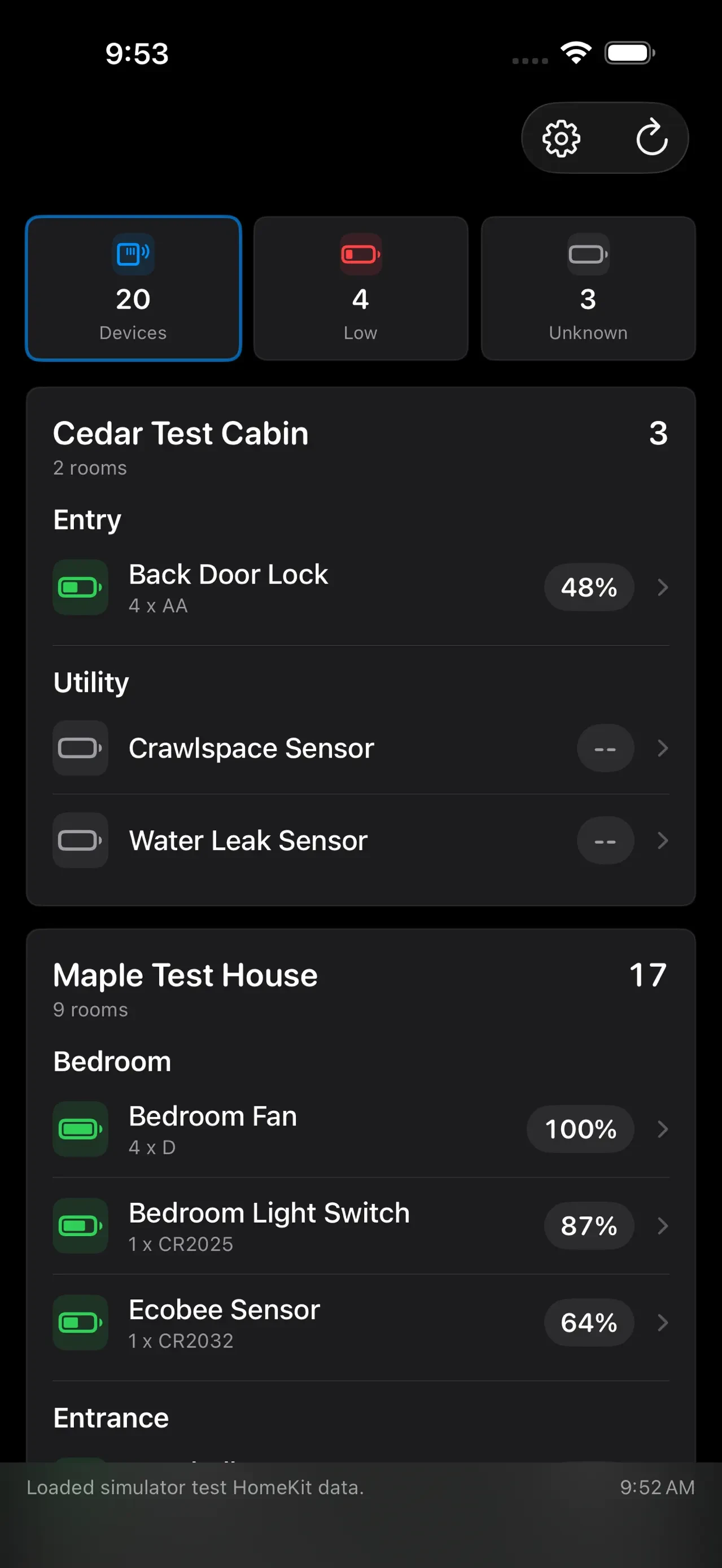 Battery Hub for HomeKit app store screenshot 1 — Utilities (iOS)