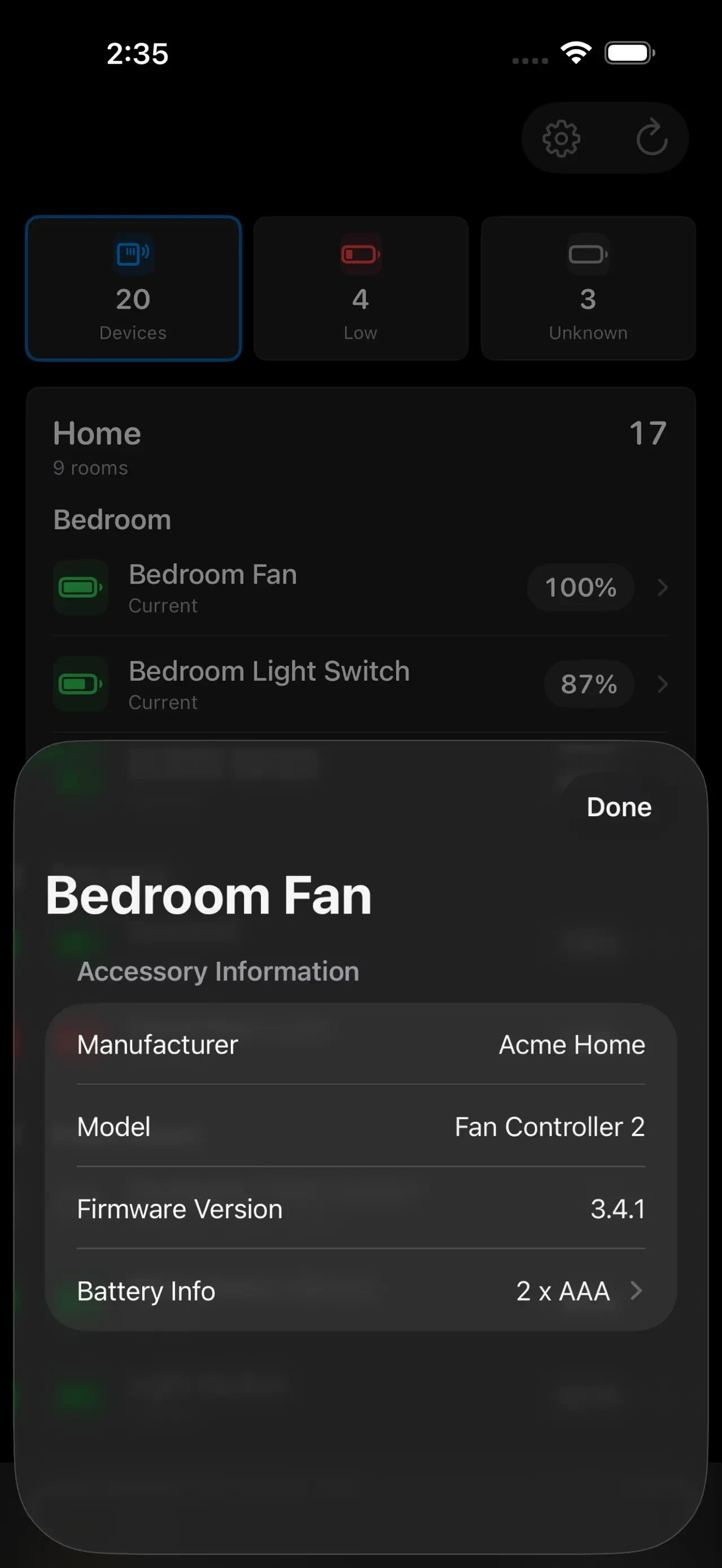 Battery Hub for HomeKit app store screenshot 3 — Utilities (iOS)