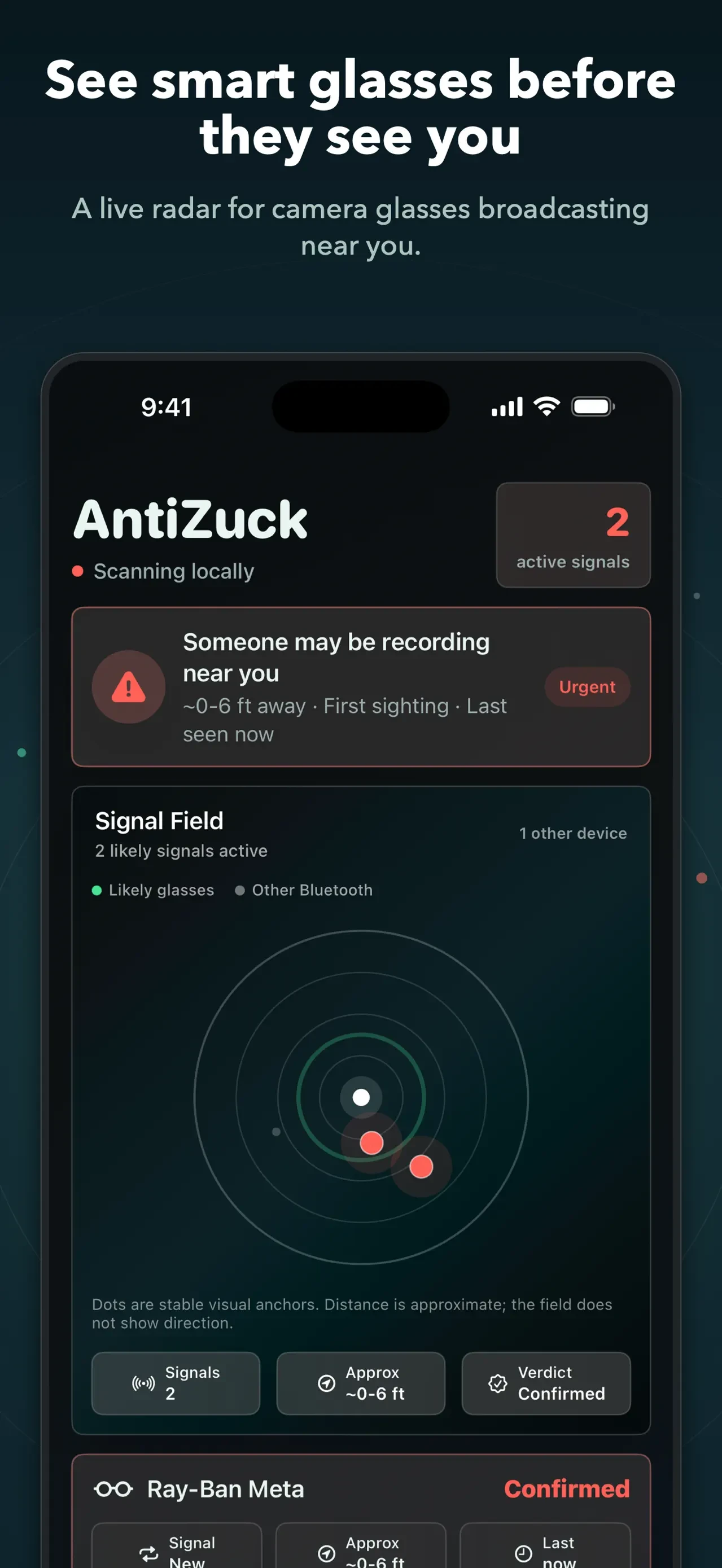 Antizuck Smart Glasses Scanner app store screenshot 5 — Unknown (iOS)