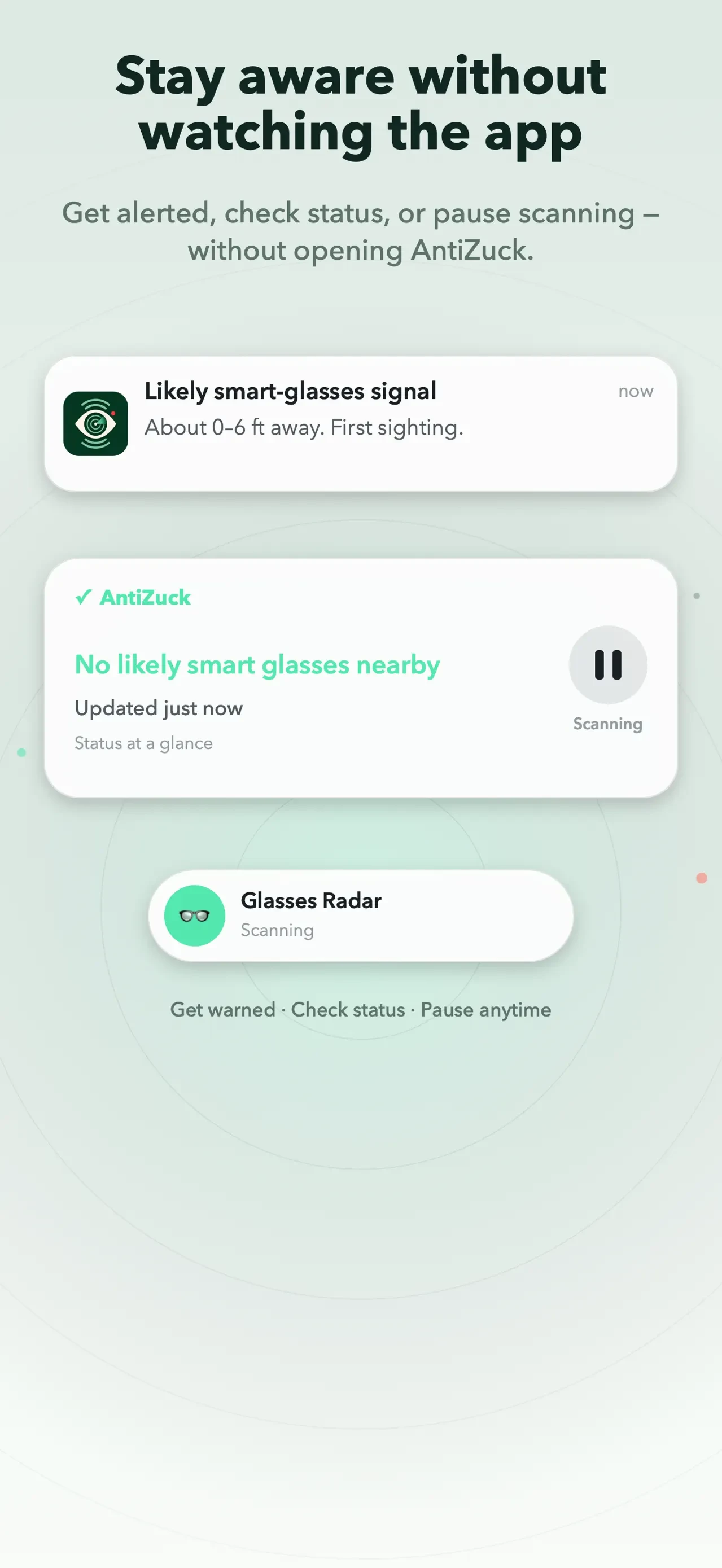 Antizuck Smart Glasses Scanner app store screenshot 2 — Unknown (iOS)