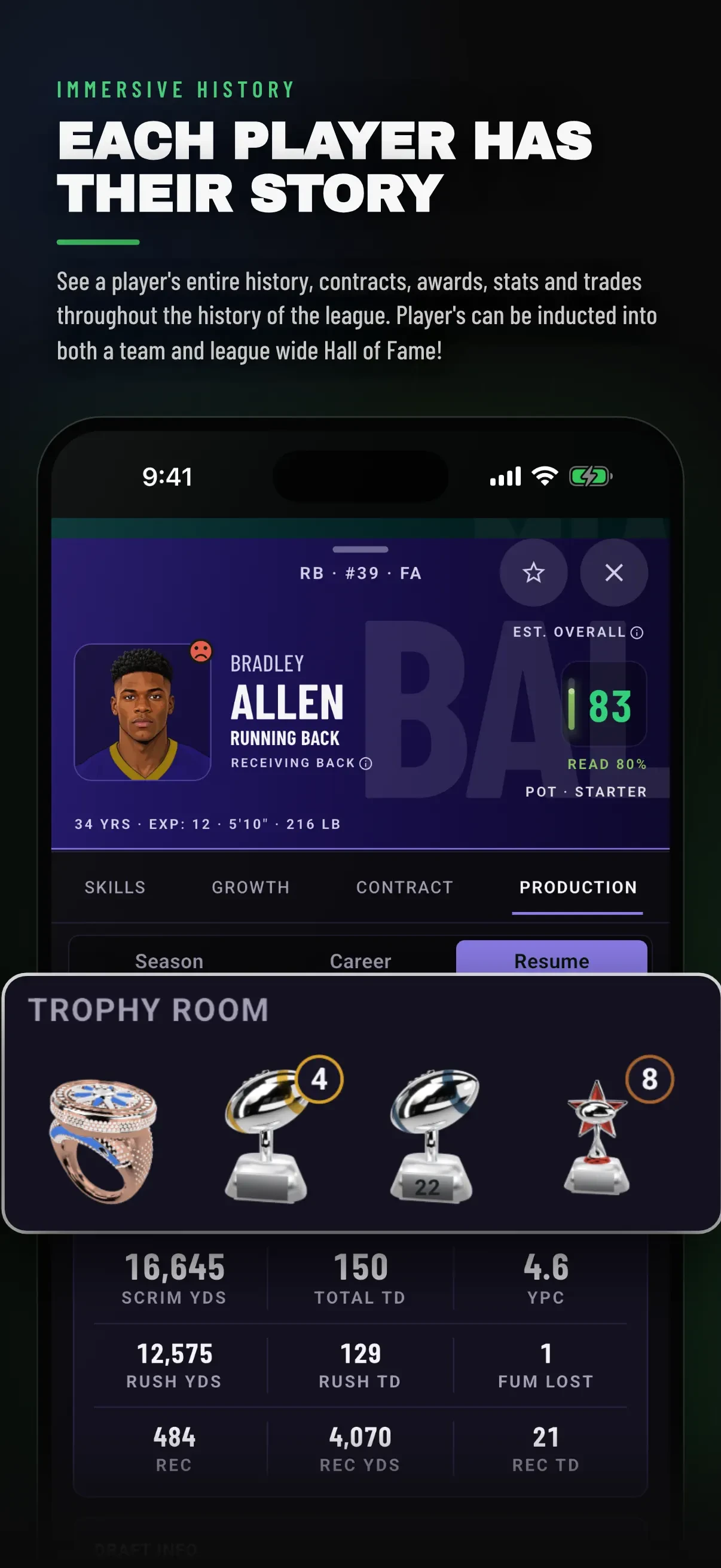 CapForge: Football GM 2026 app store screenshot 4 — Games (iOS)