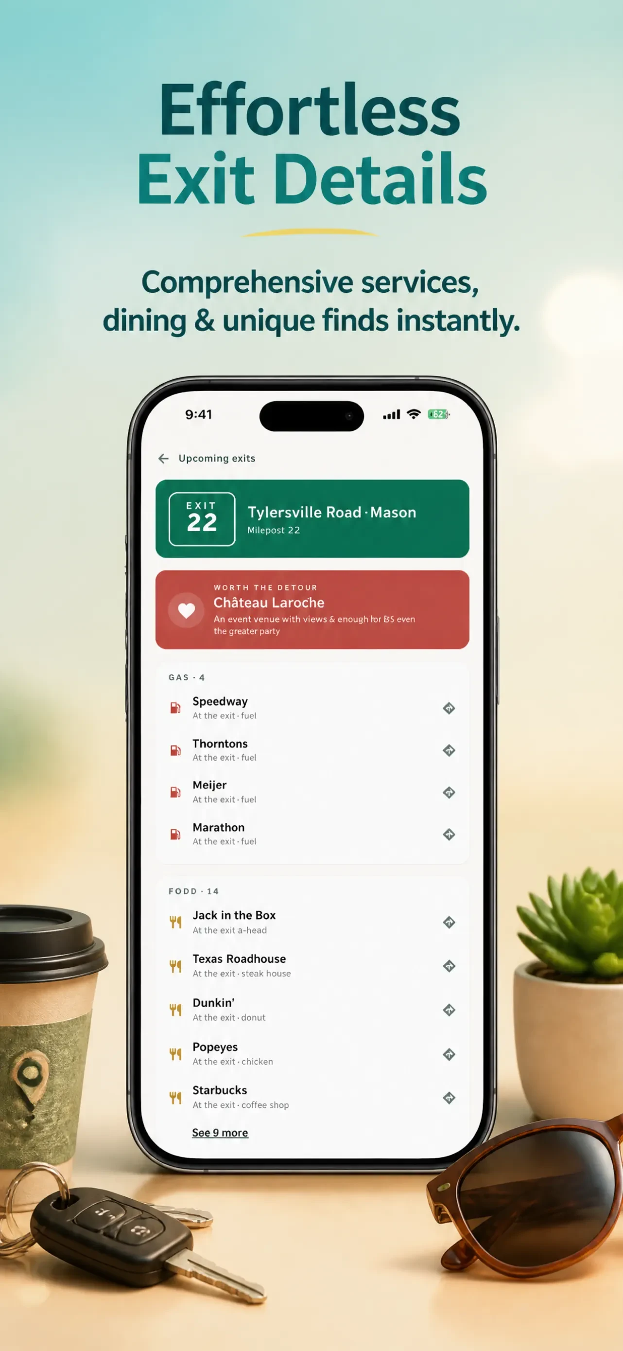 Pit Stop: Road Trip Exit Guide app store screenshot 3 — Unknown (iOS)