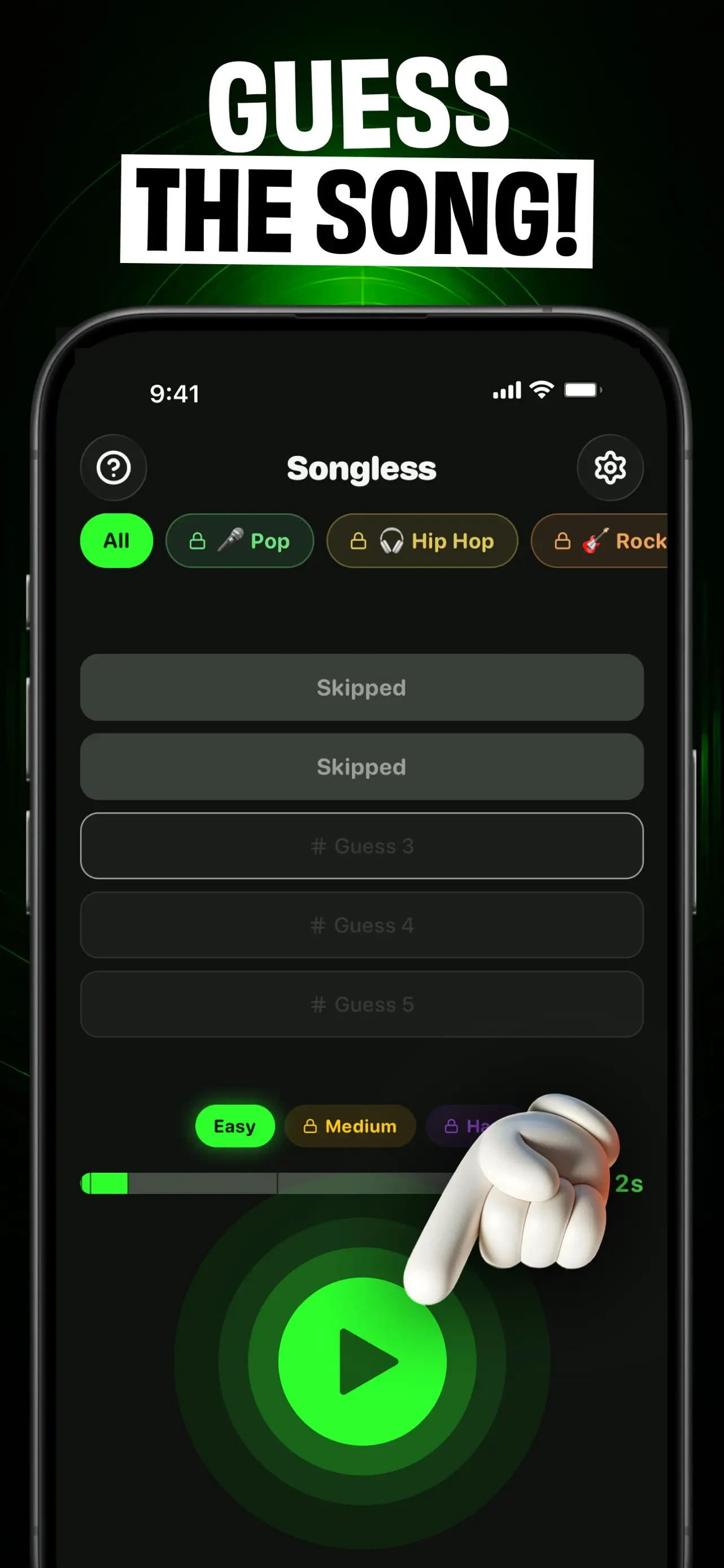Songless: Guess the Song! app store screenshot 1 — Games (iOS)