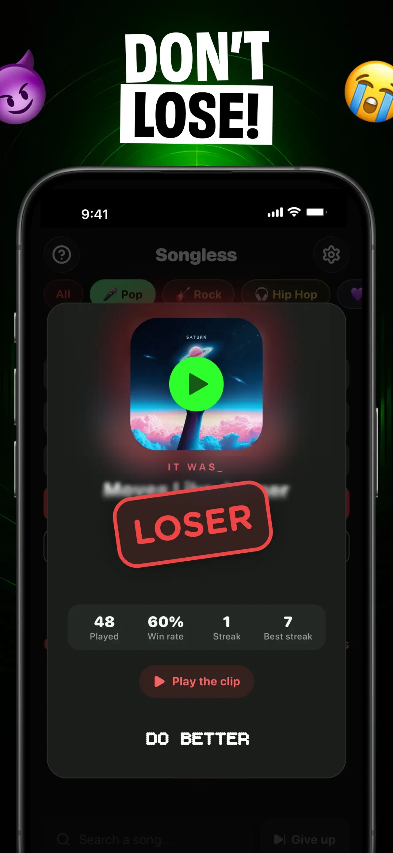 Songless: Guess the Song! app store screenshot 3 — Games (iOS)
