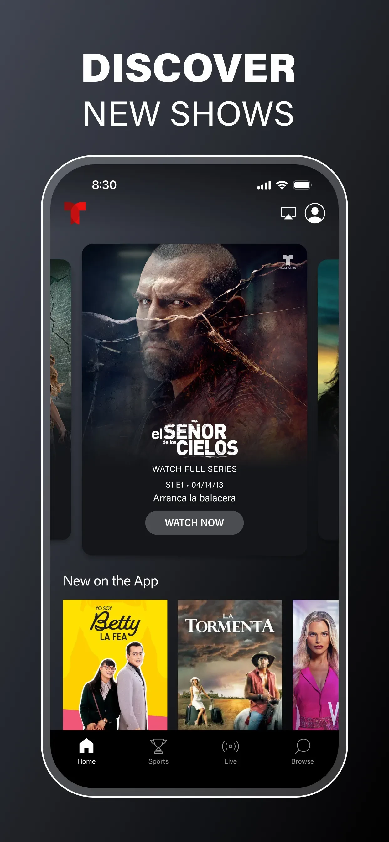 Telemundo: Series y TV en vivo app store screenshot 2 — Unknown (iOS)