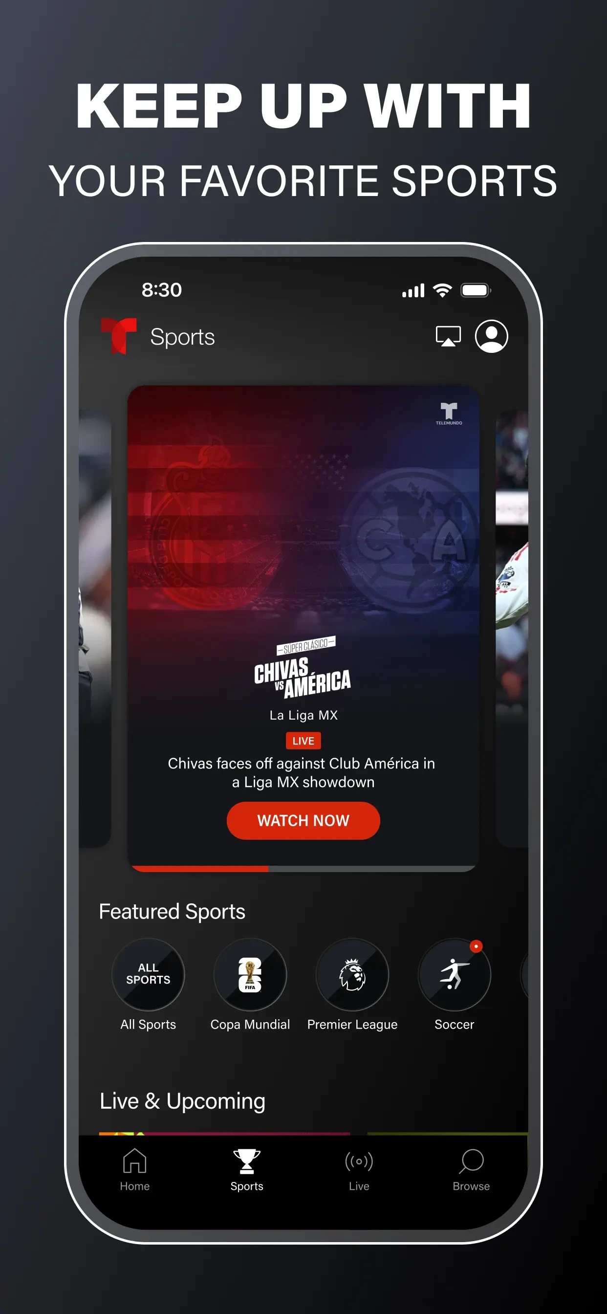 Telemundo: Series y TV en vivo app store screenshot 4 — Unknown (iOS)