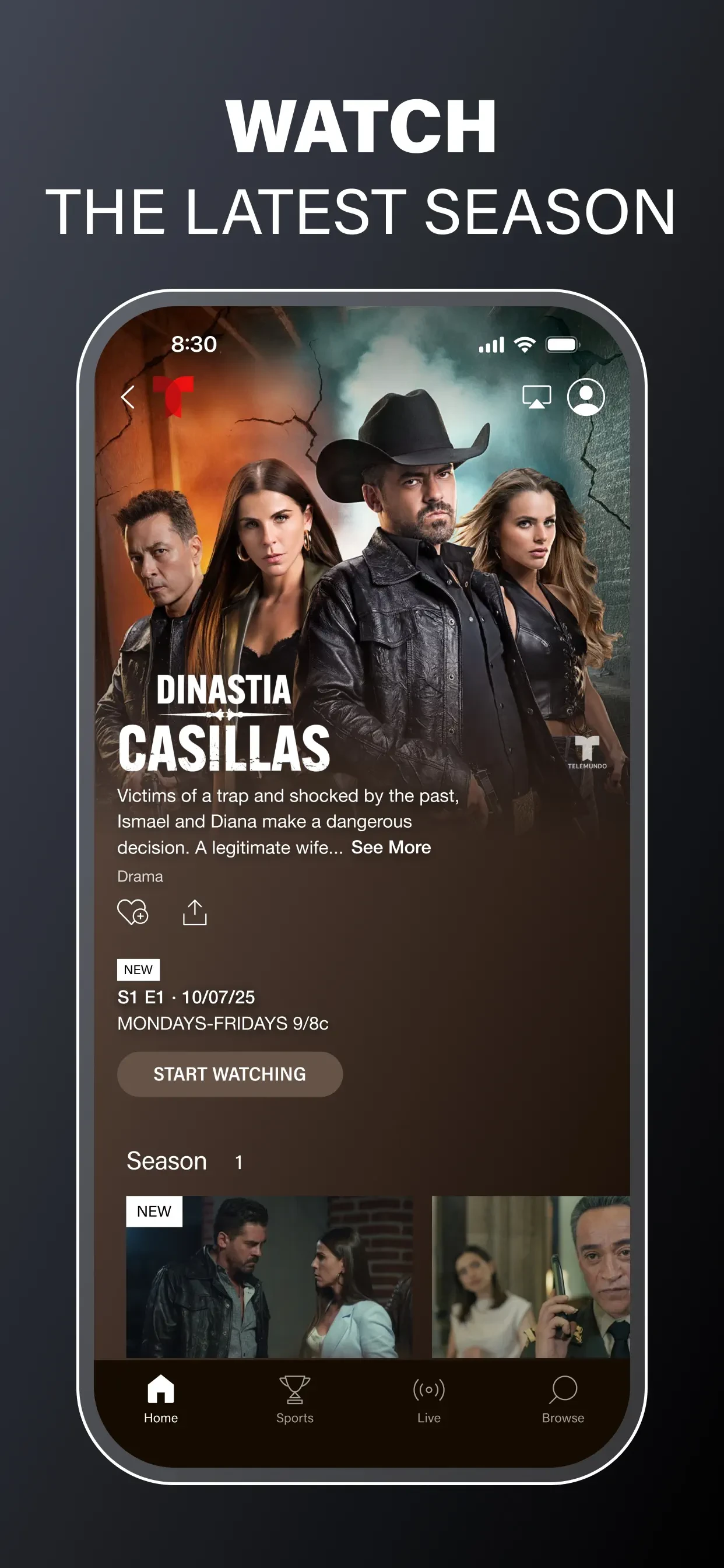 Telemundo: Series y TV en vivo app store screenshot 5 — Unknown (iOS)