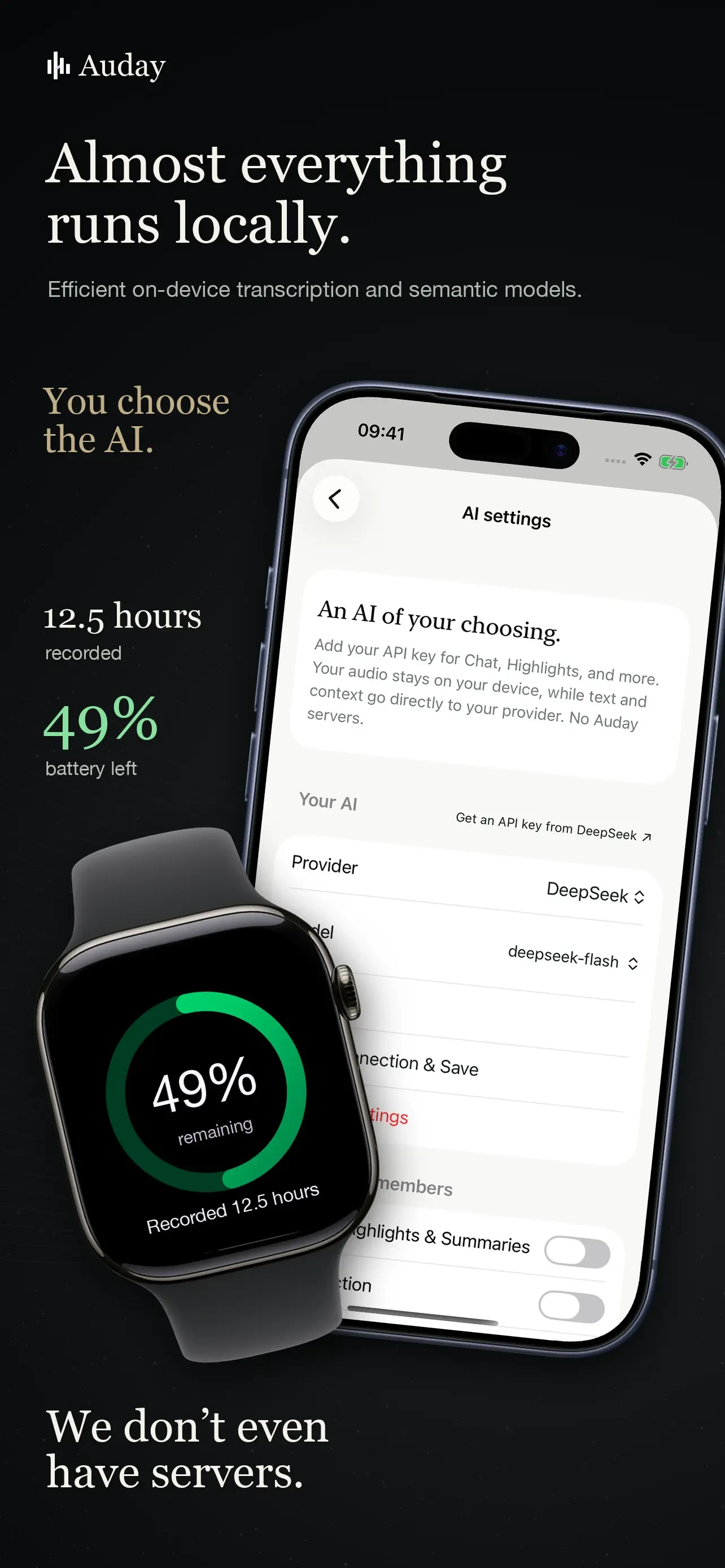 Auday - All-Day Watch Recorder app store screenshot 2 — Unknown (iOS)