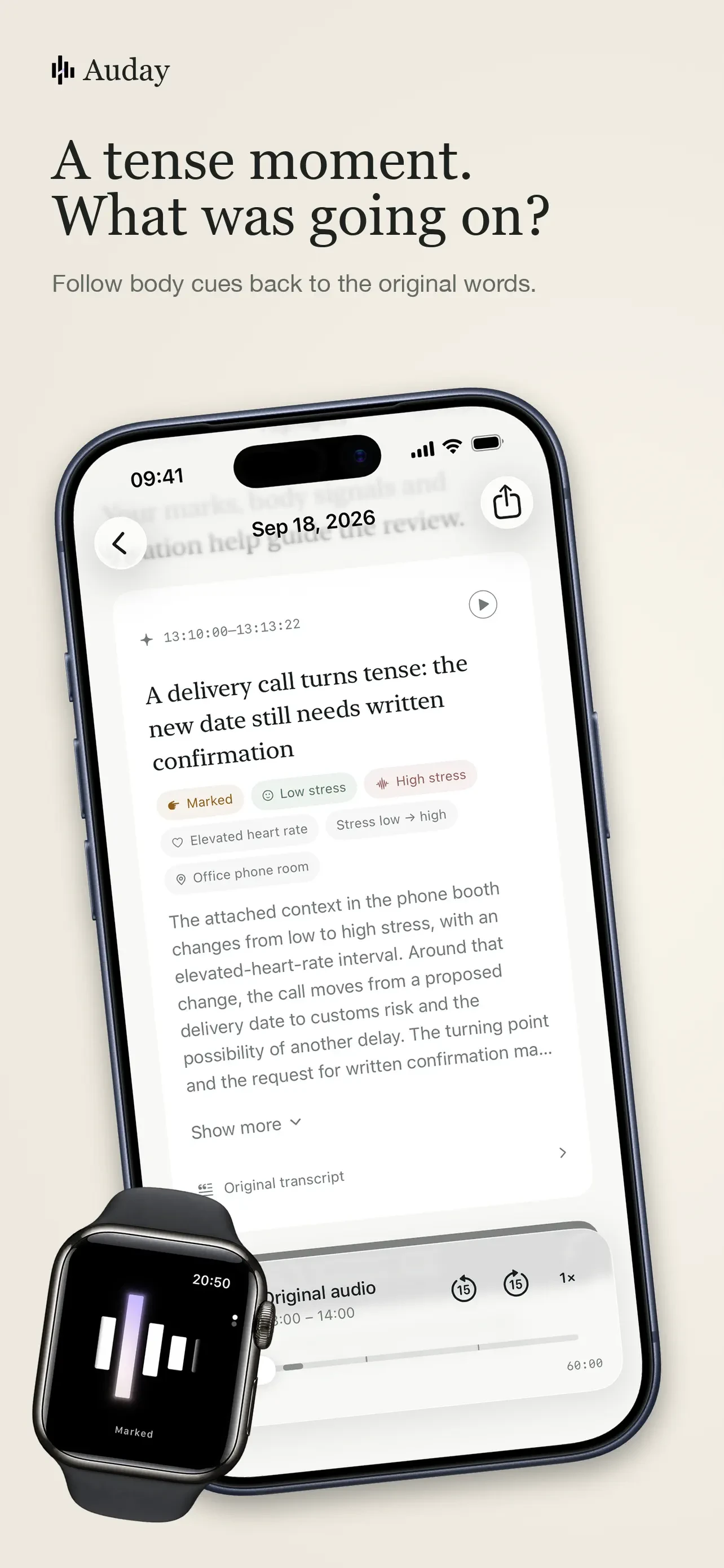 Auday - All-Day Watch Recorder app store screenshot 6 — Unknown (iOS)