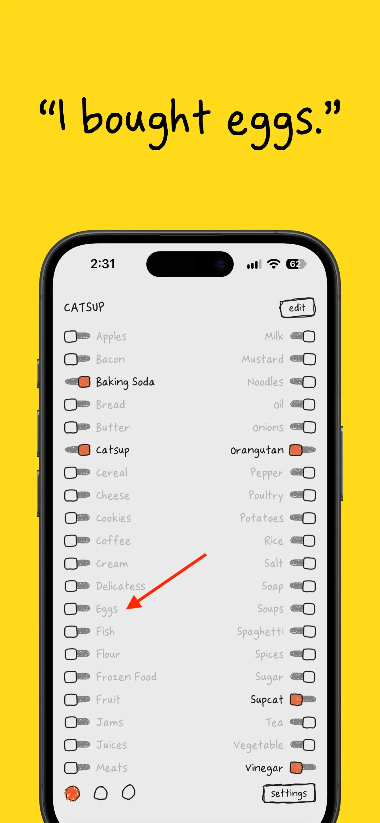 Catsup: Grocery List app store screenshot 2 — Unknown (iOS)
