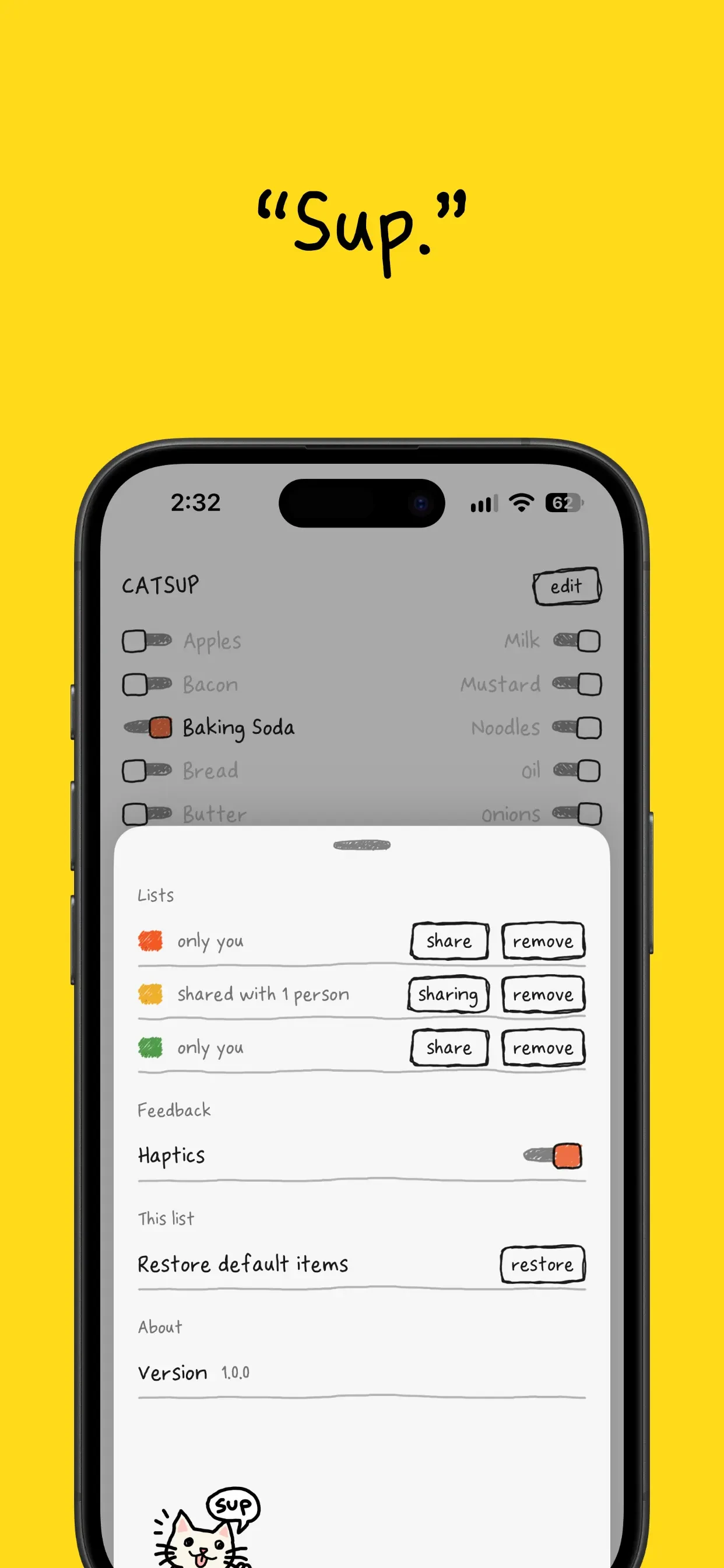 Catsup: Grocery List app store screenshot 3 — Unknown (iOS)