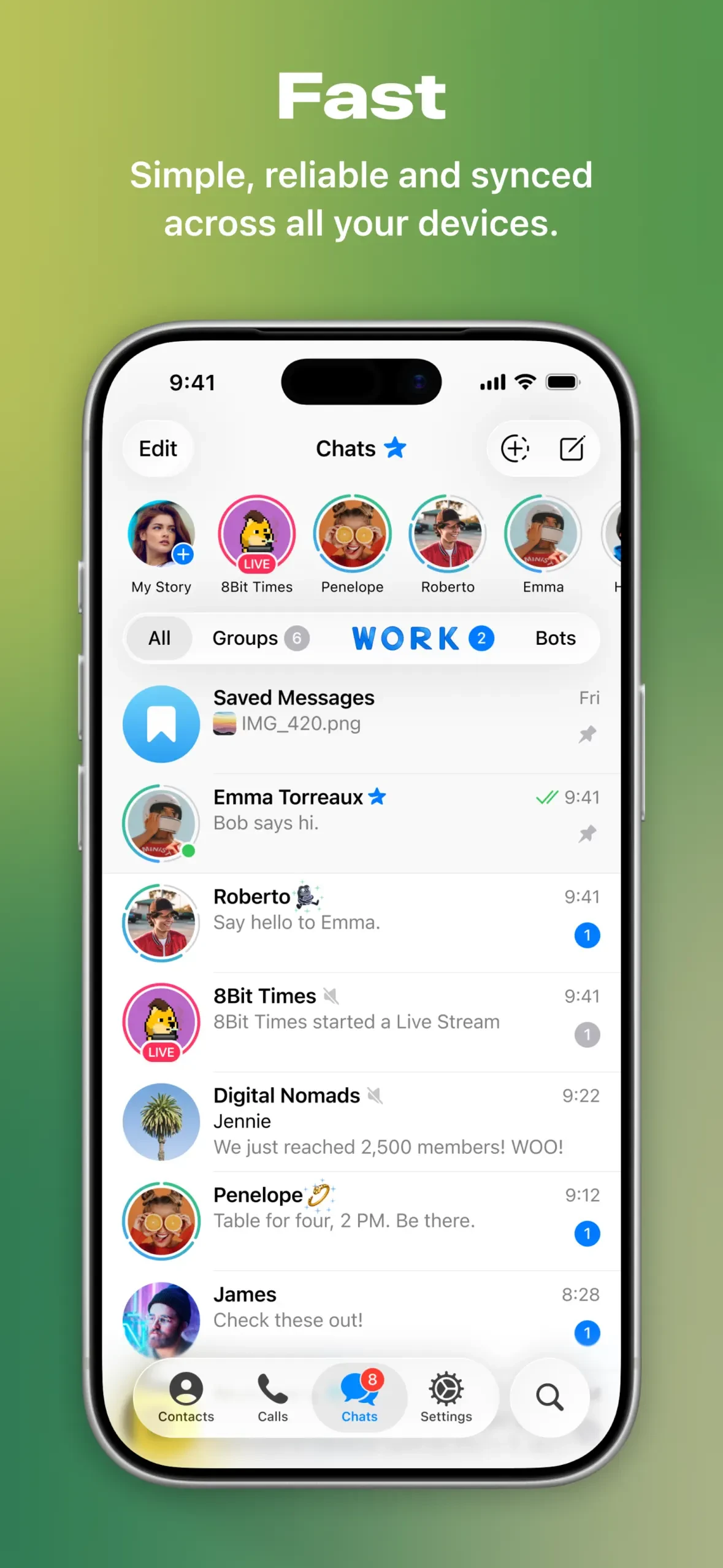 Telegram Messenger app store screenshot 1 — Social Networking (iOS)