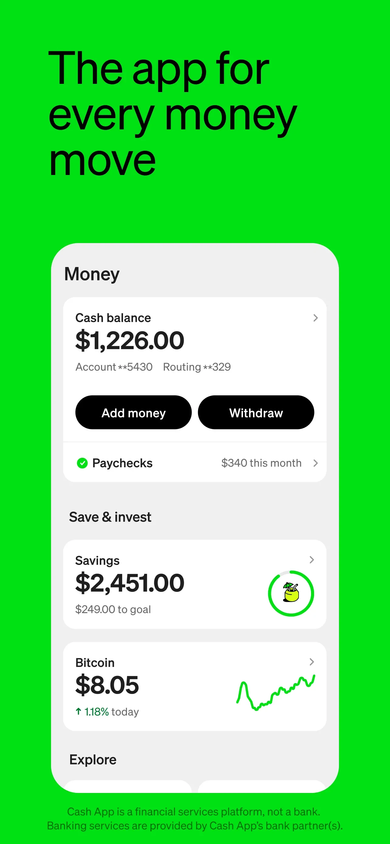 Cash App app store screenshot 1 — Finance (iOS)