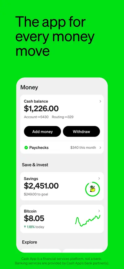 Cash App app store screenshot 1 — Finance (iOS)